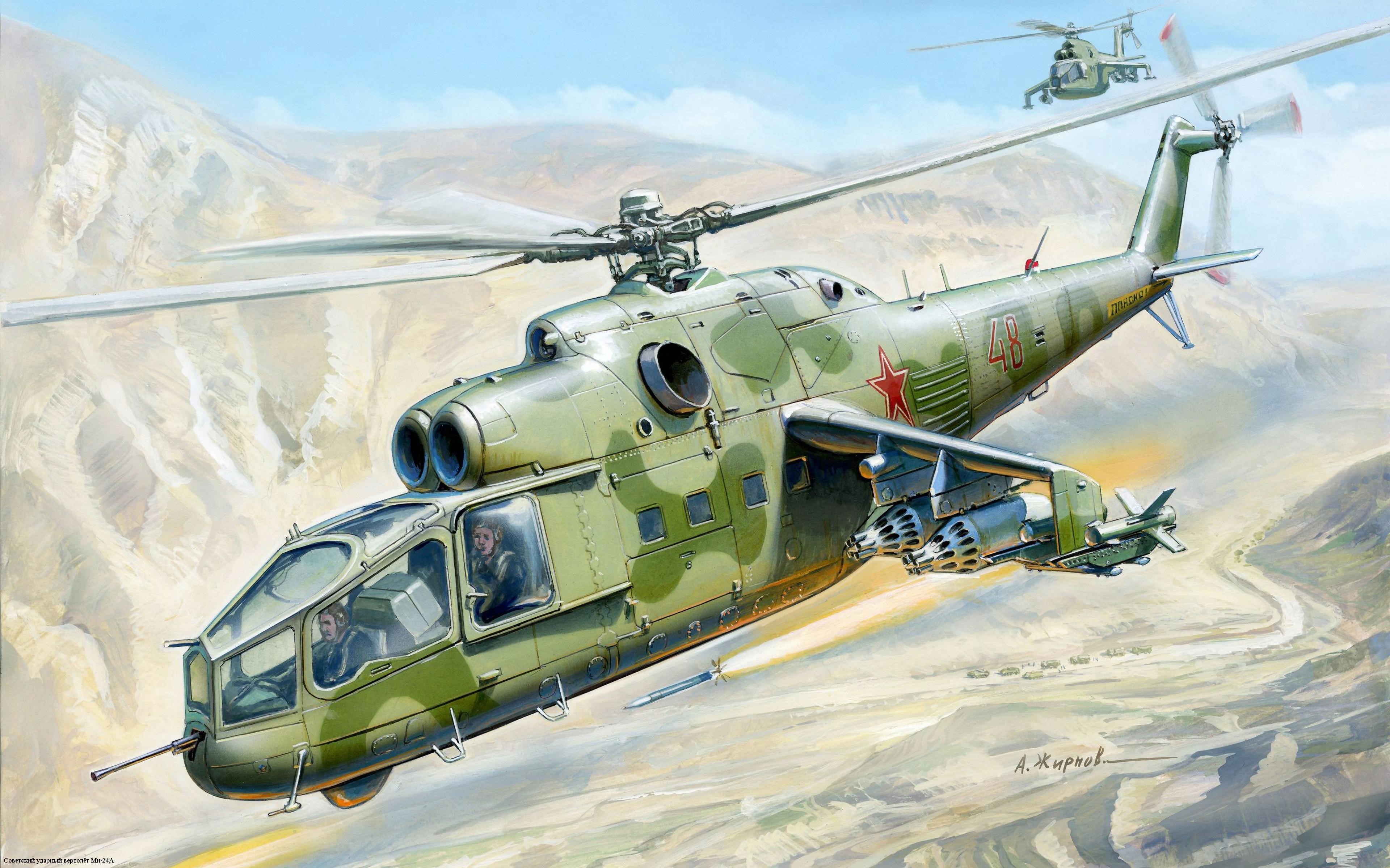 4K Helicopters in Desert Landscape HD Wallpaper