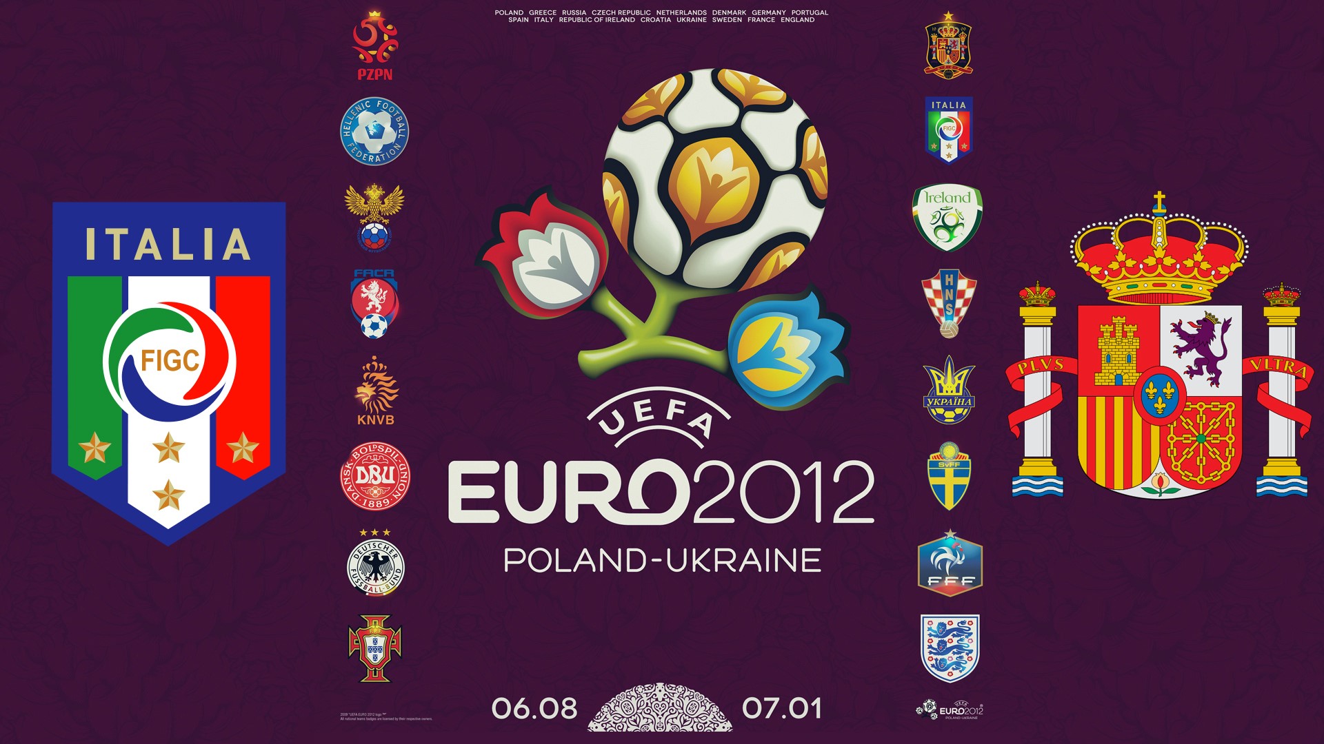 UEFA Euro 2012 Poland-Ukraine official poster HD Wallpaper
