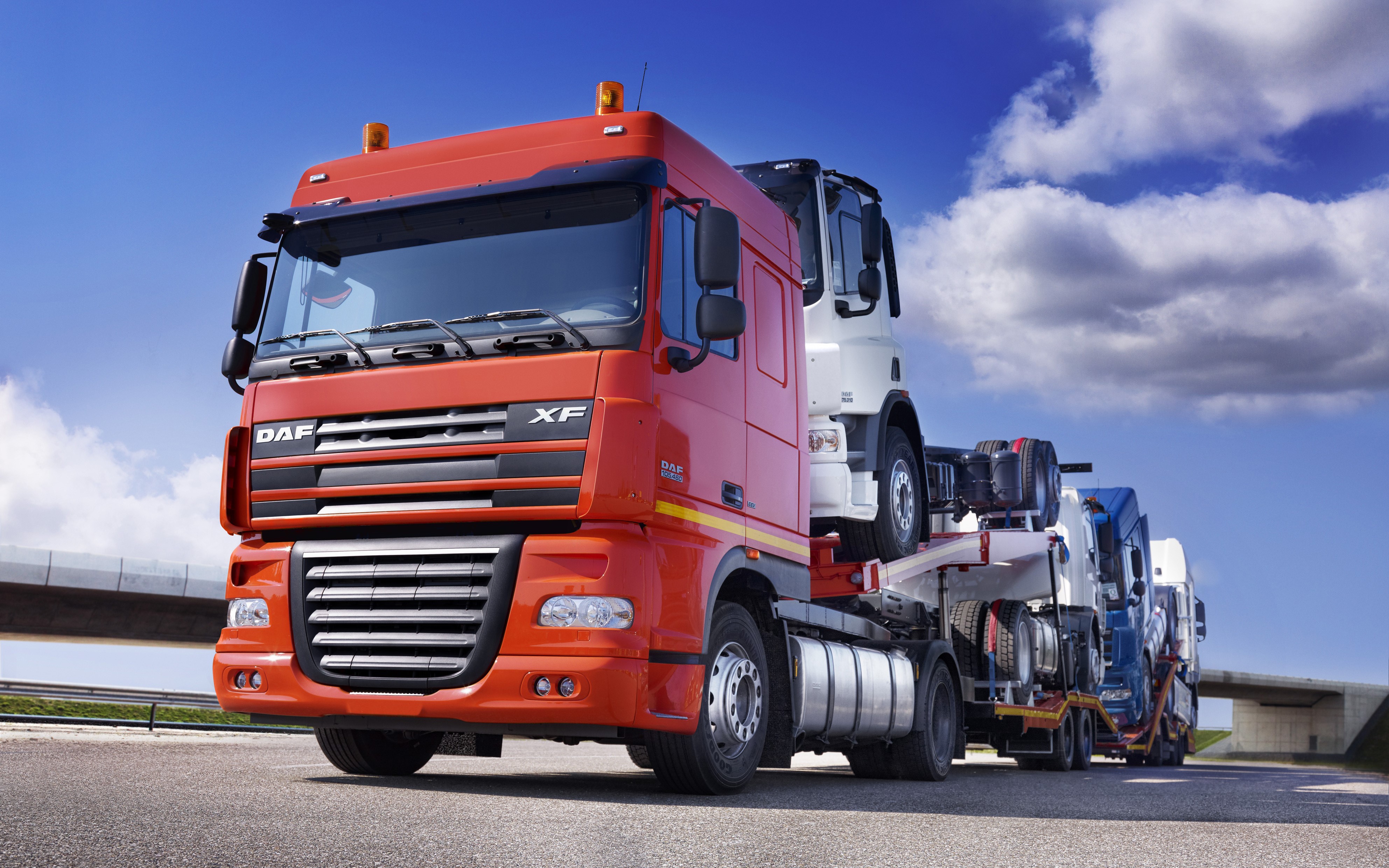 DAF Trucks on a Trailer HD Wallpaper