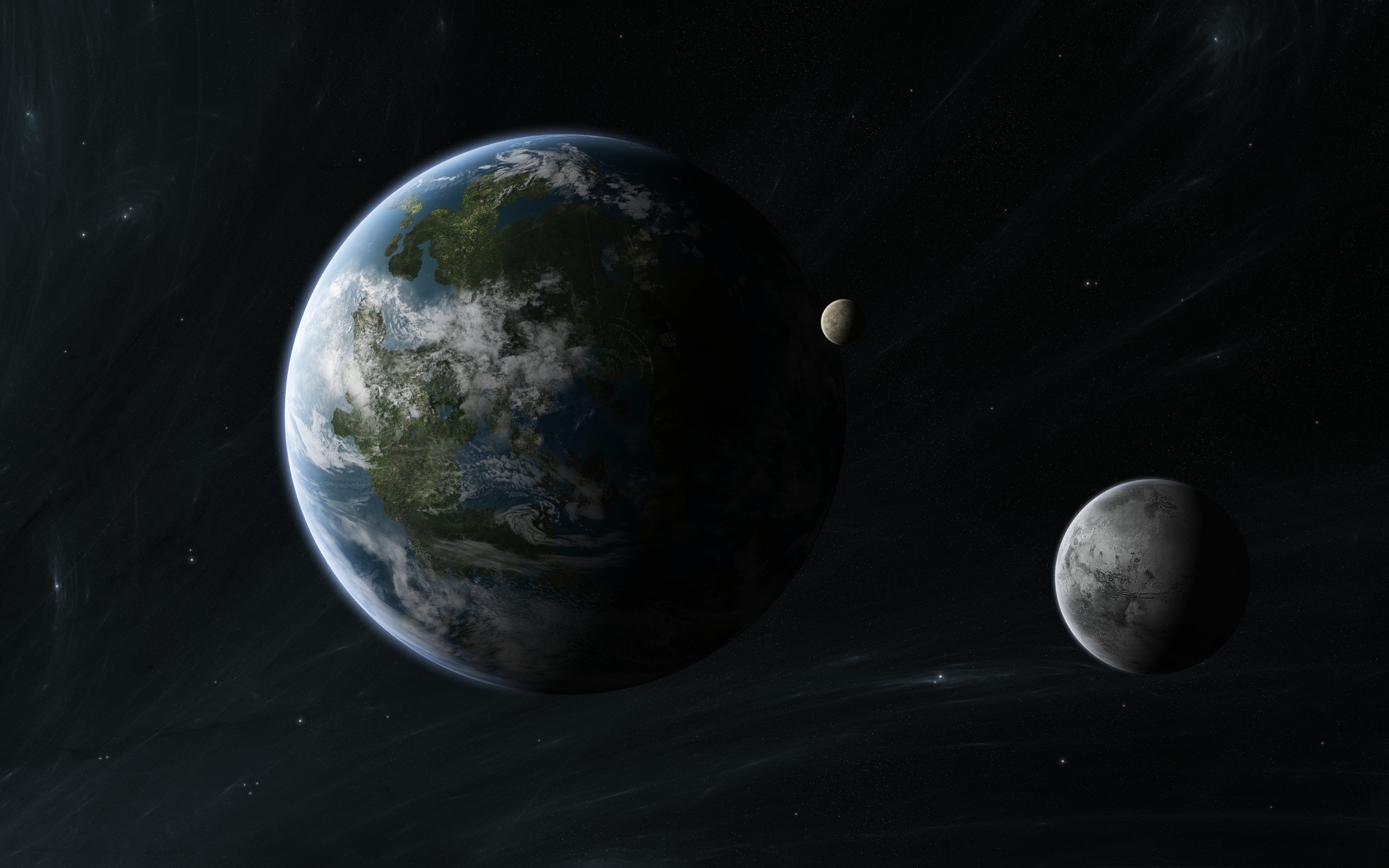 4K Planets and Moons in Space HD Wallpaper
