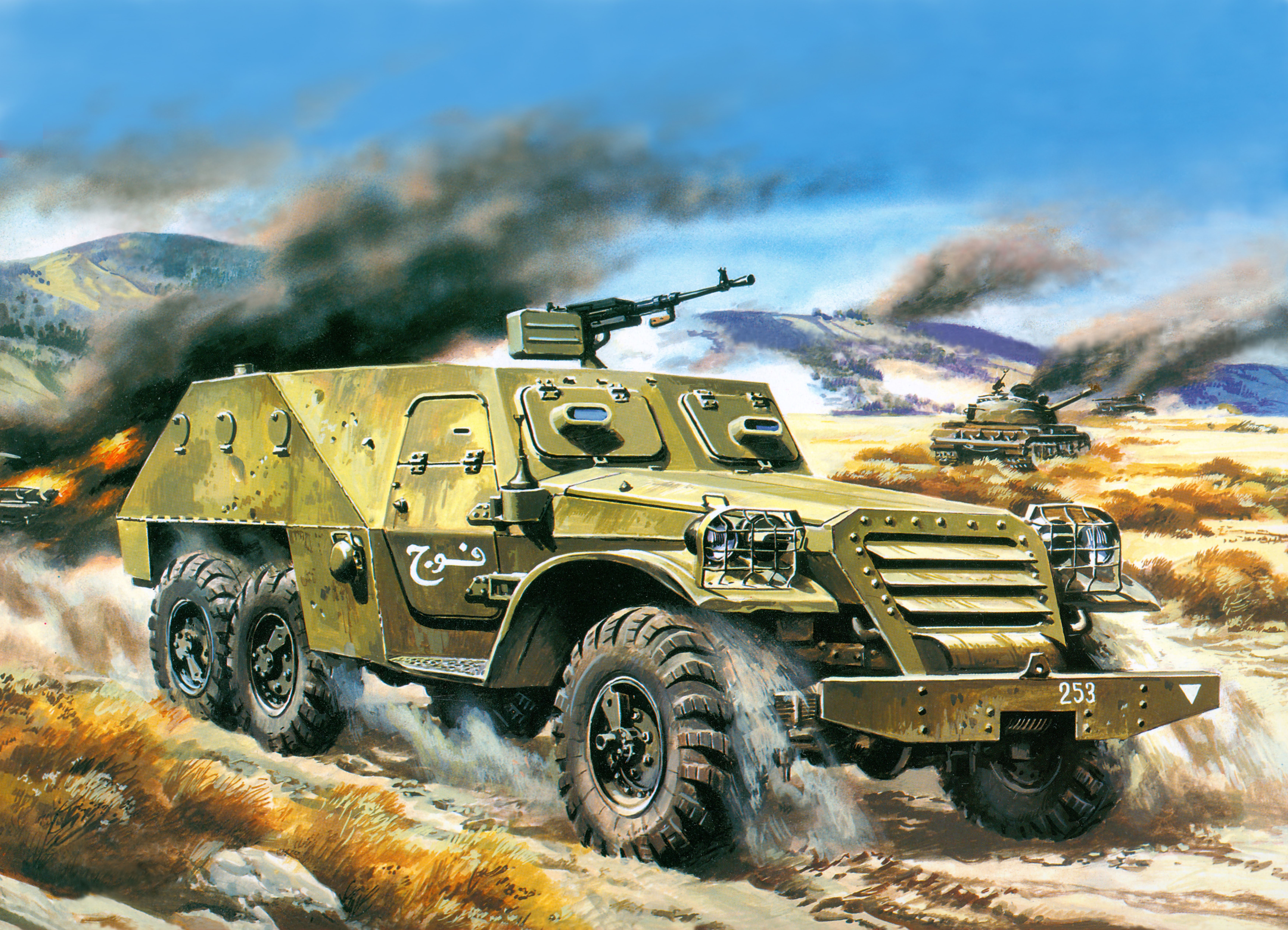 Armored Personnel Carrier in Combat HD Wallpaper