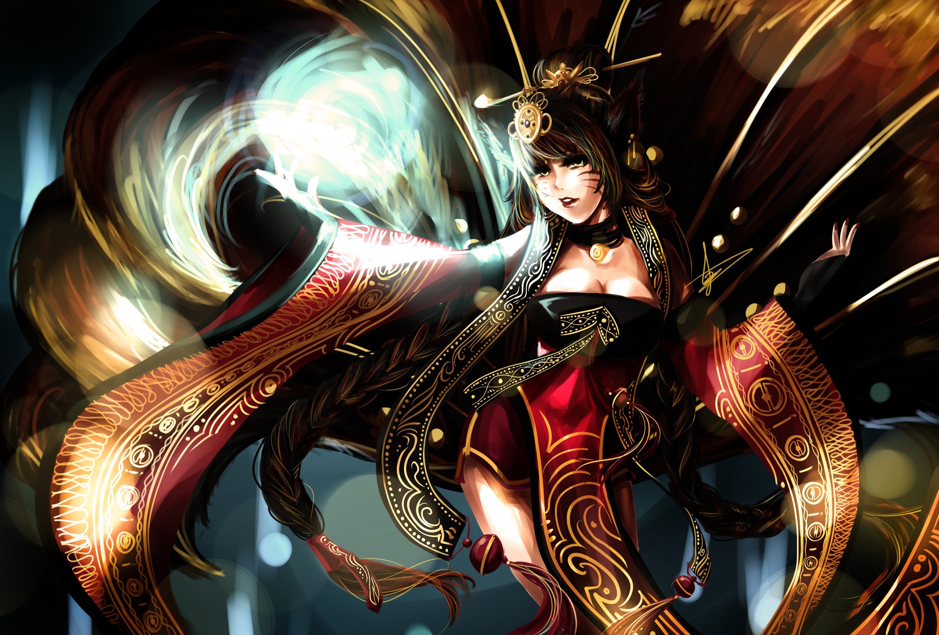 Ahri from League of Legends HD Wallpaper