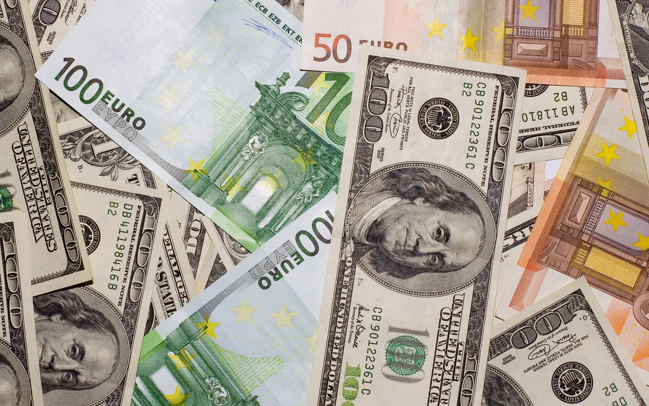 US Dollars and Euros Banknotes HD Wallpaper