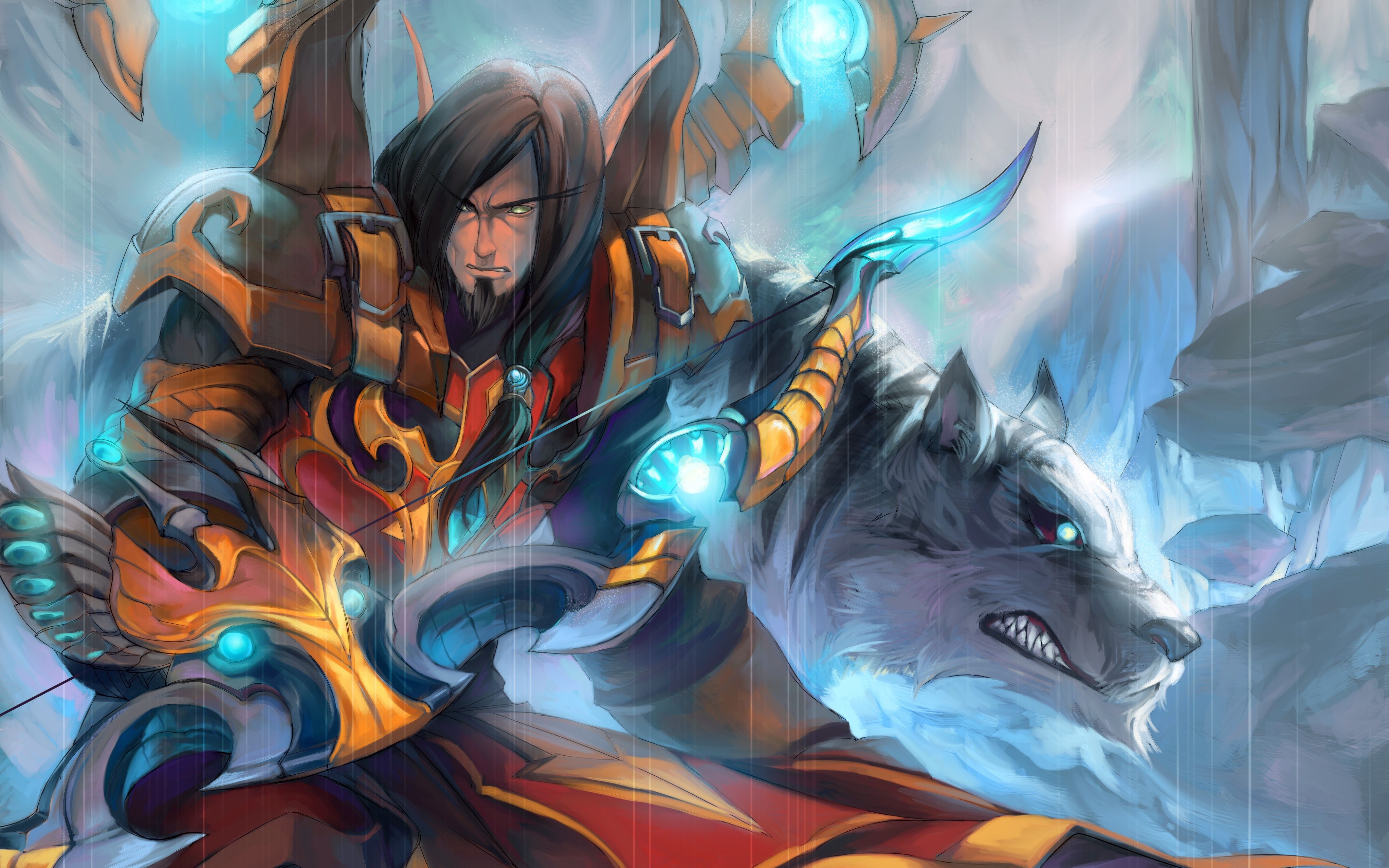 4K World of WarCraft Archer and Wolf HD Wallpaper