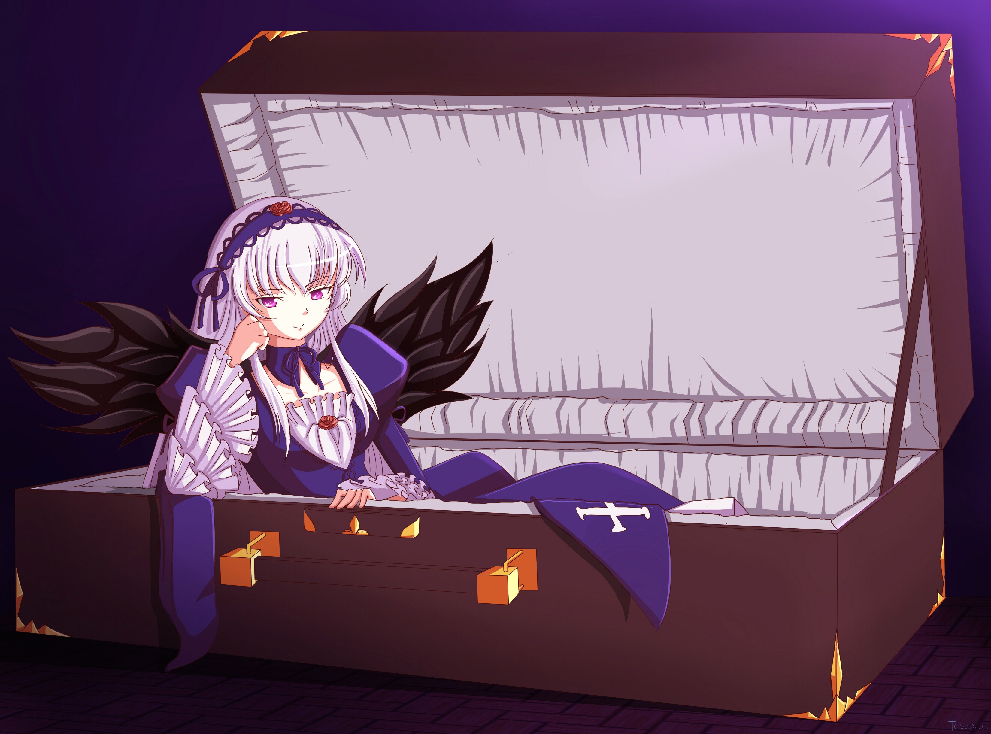 Shinku from Rozen Maiden in a coffin HD Wallpaper