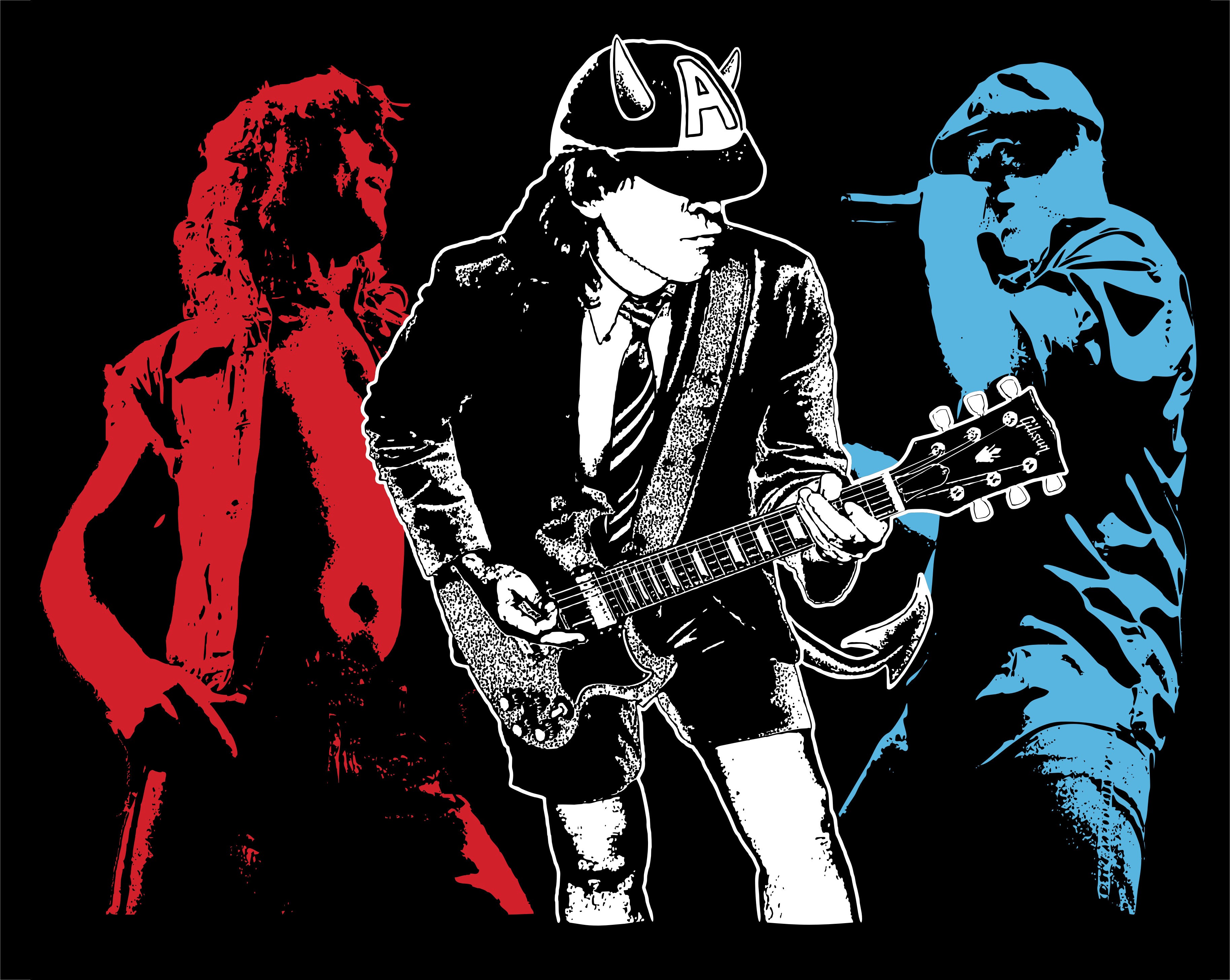 Angus Young and Brian Johnson of AC/DC HD Wallpaper