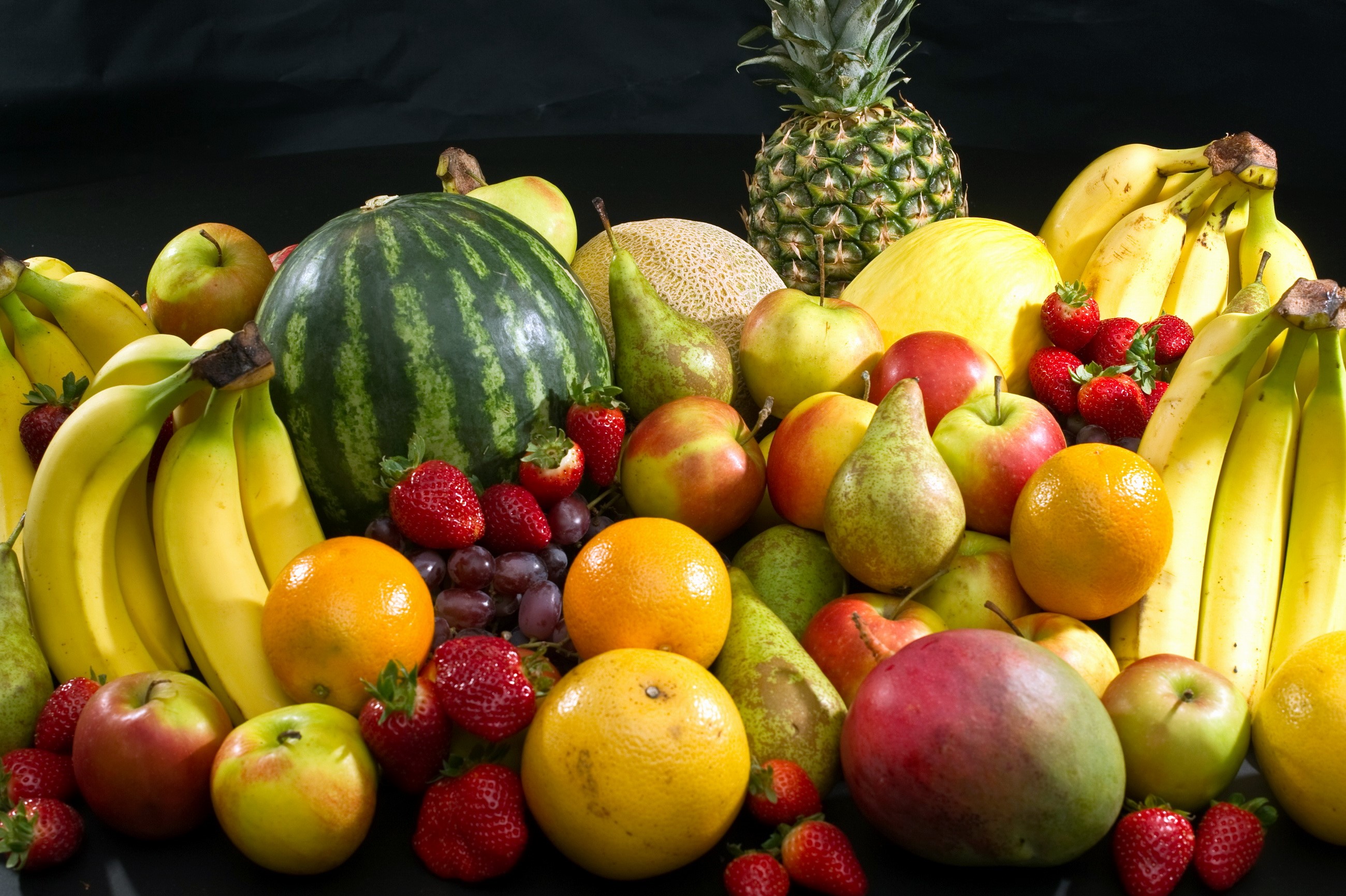 A bountiful assortment of fresh fruits HD Wallpaper