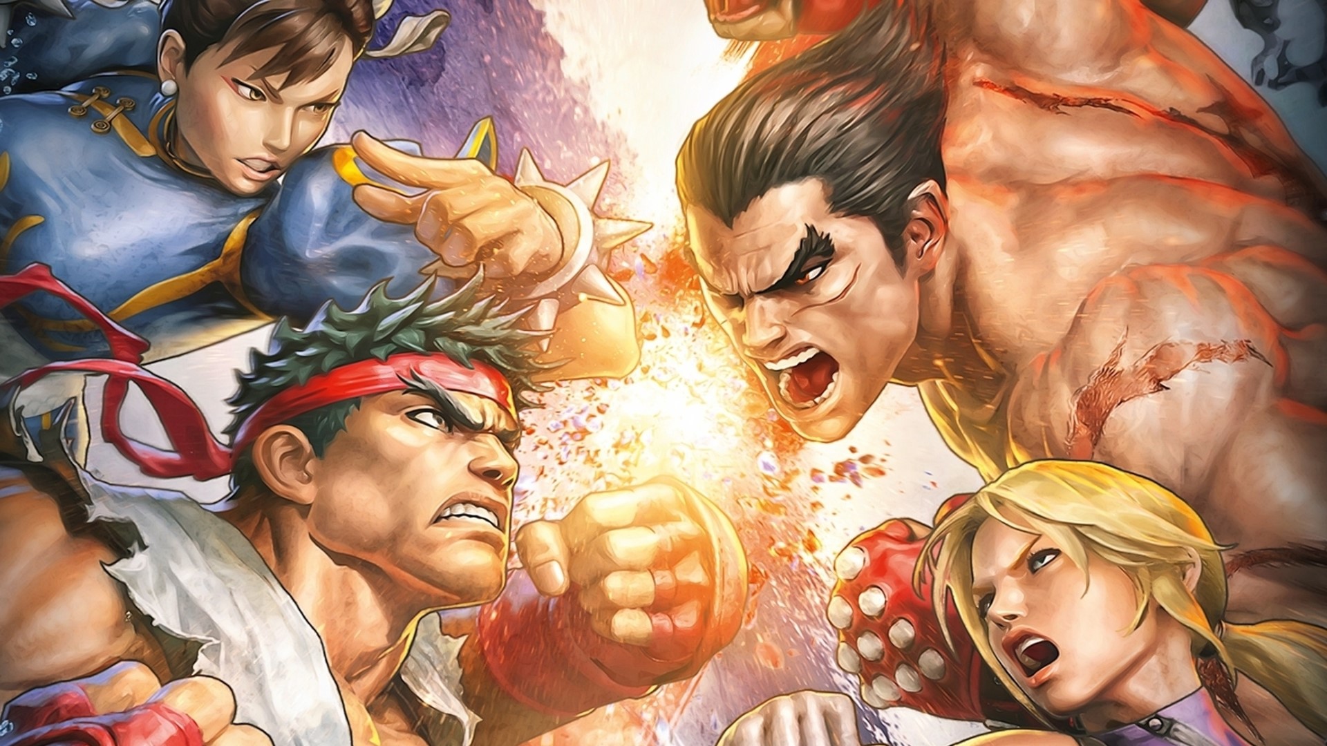 Ryu, Chun-Li, Kazuya, and Nina from Street Fighter HD Wallpaper