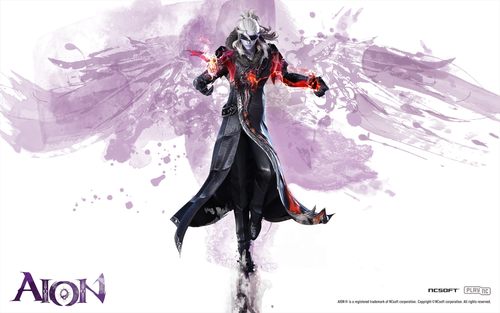 Aion: Tower of Eternity character with purple wings HD Wallpaper