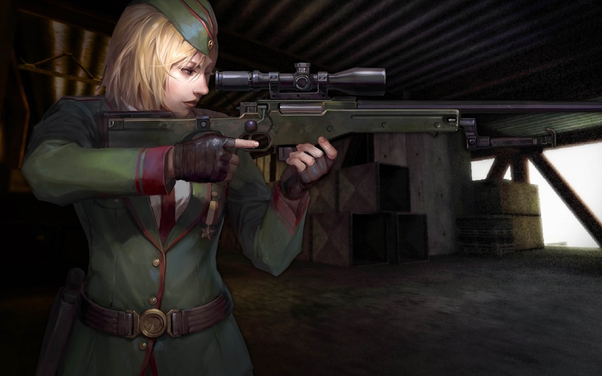 Female soldier with sniper rifle in Counter Strike HD Wallpaper