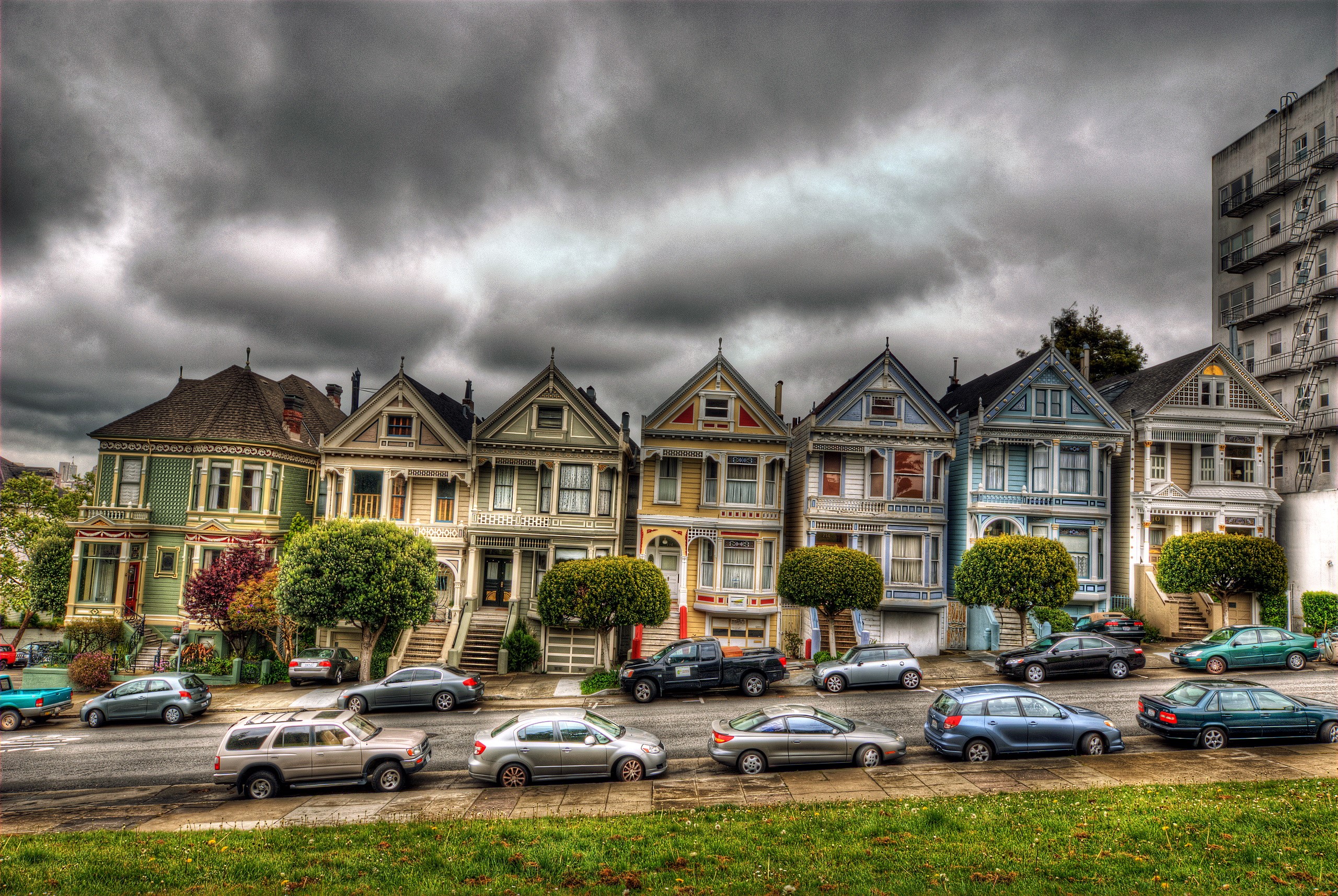 Victorian Houses in San Francisco, California HD Wallpaper
