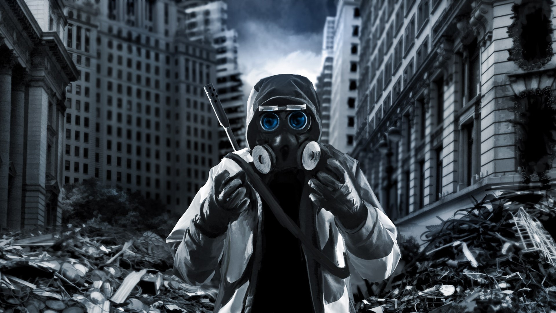 Romantically Apocalyptic character in a destroyed city HD Wallpaper