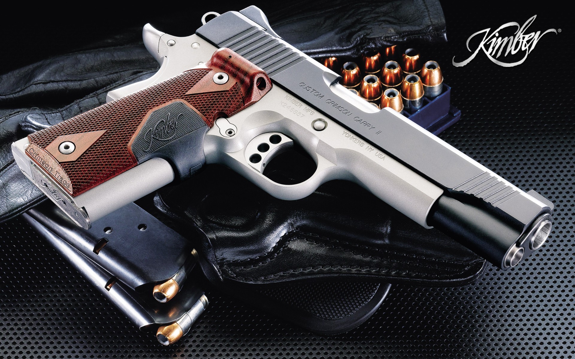 Kimber Custom Crimson Carry II Pistol with Ammunition HD Wallpaper