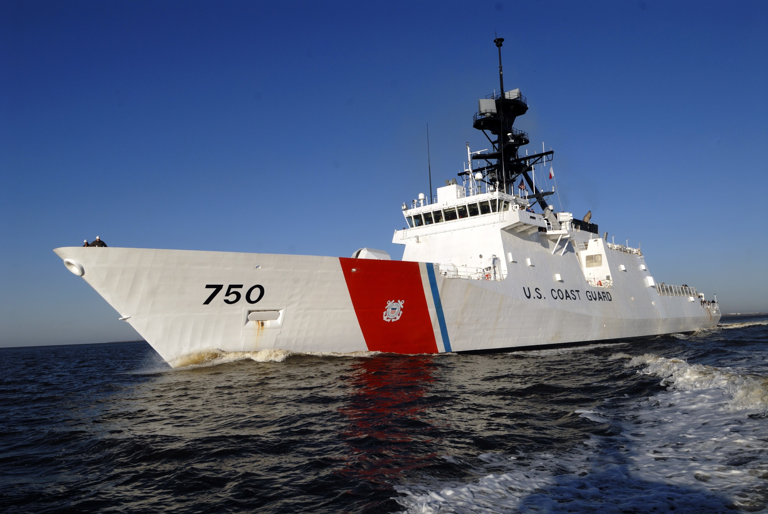 US Coast Guard Cutter 750 underway HD Wallpaper