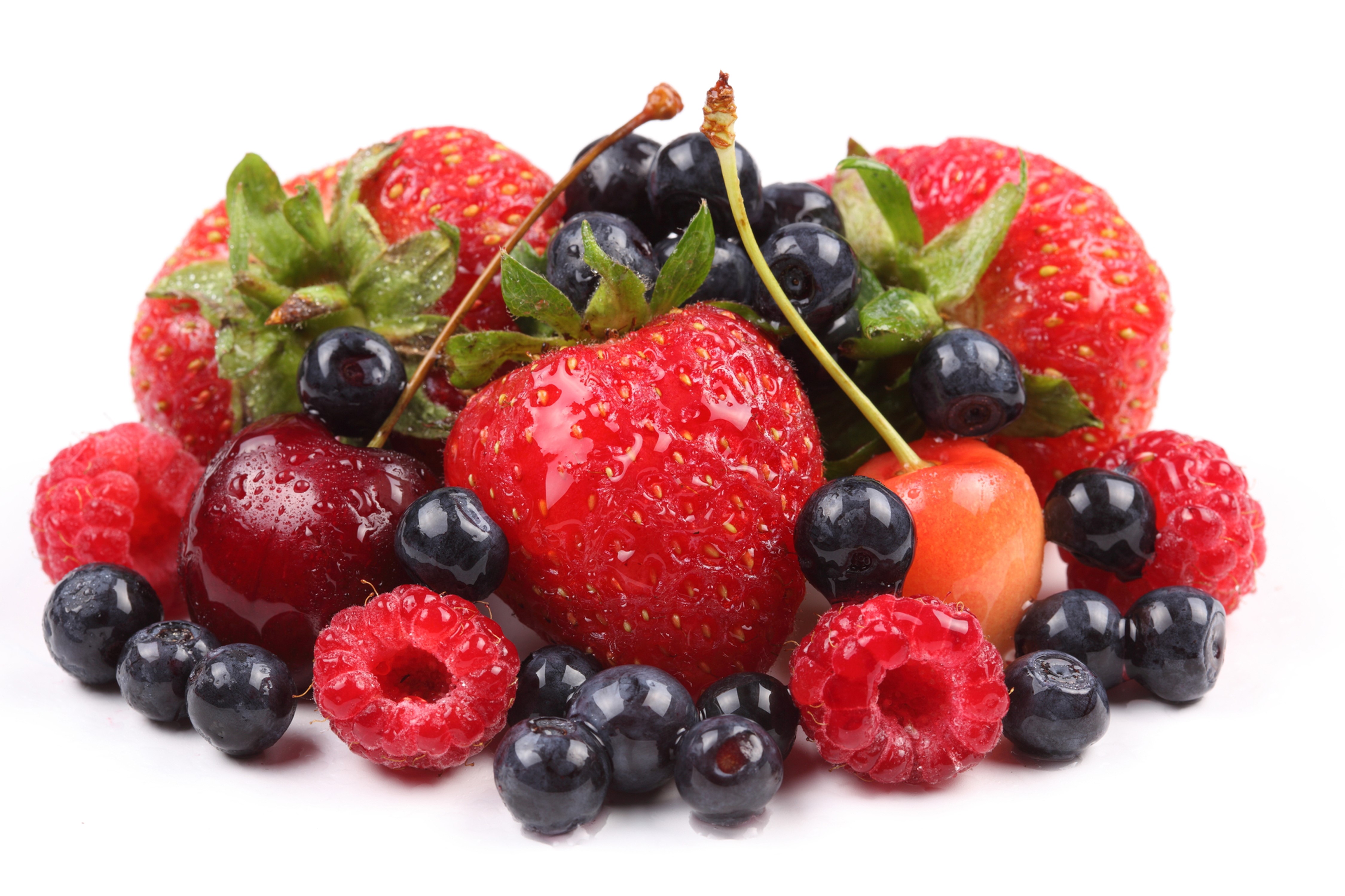 Assortment of Fresh Berries and Cherries HD Wallpaper