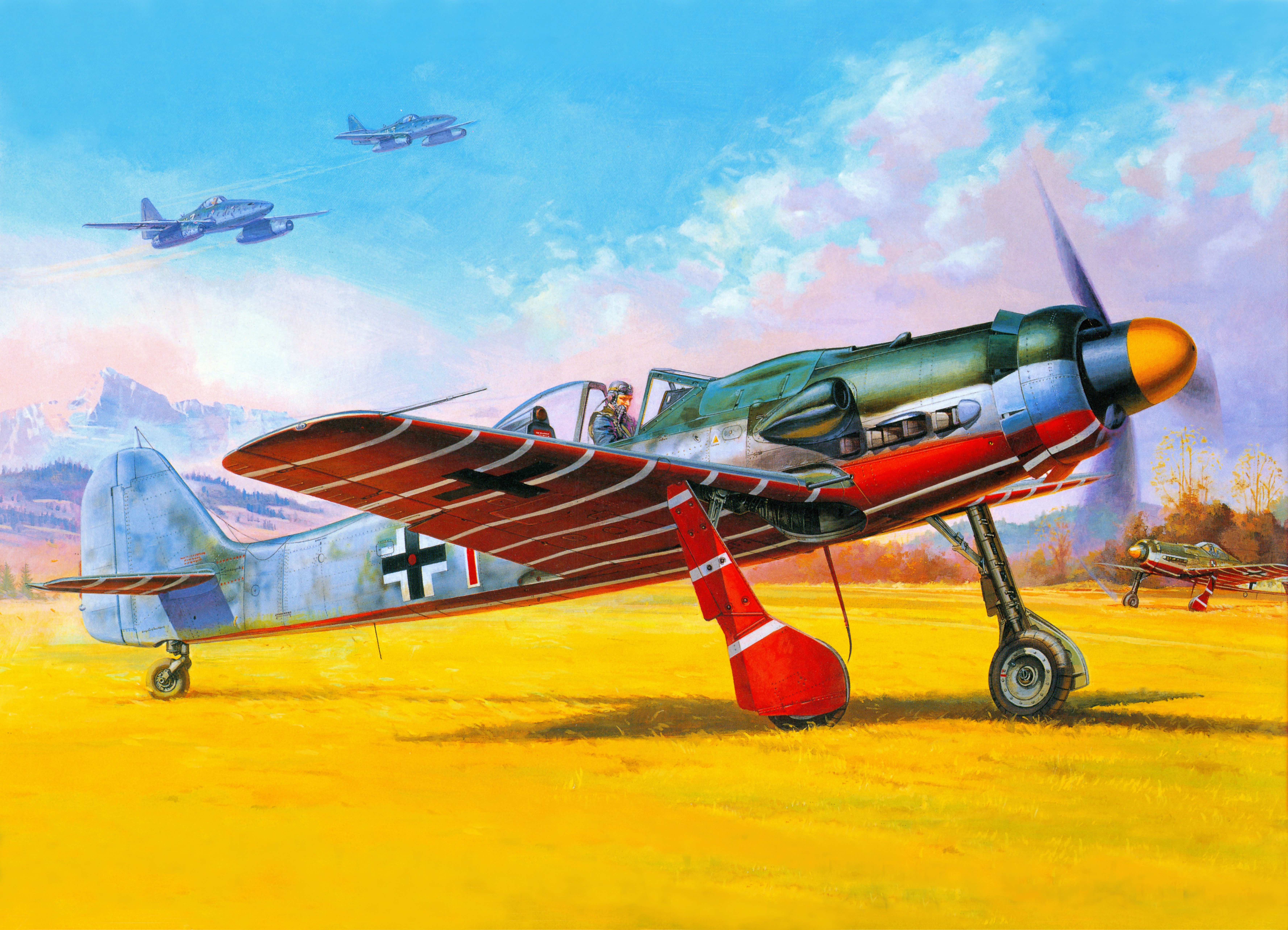Focke-Wulf Fw 190 D-9 JV44 Airplanes Painting HD Wallpaper