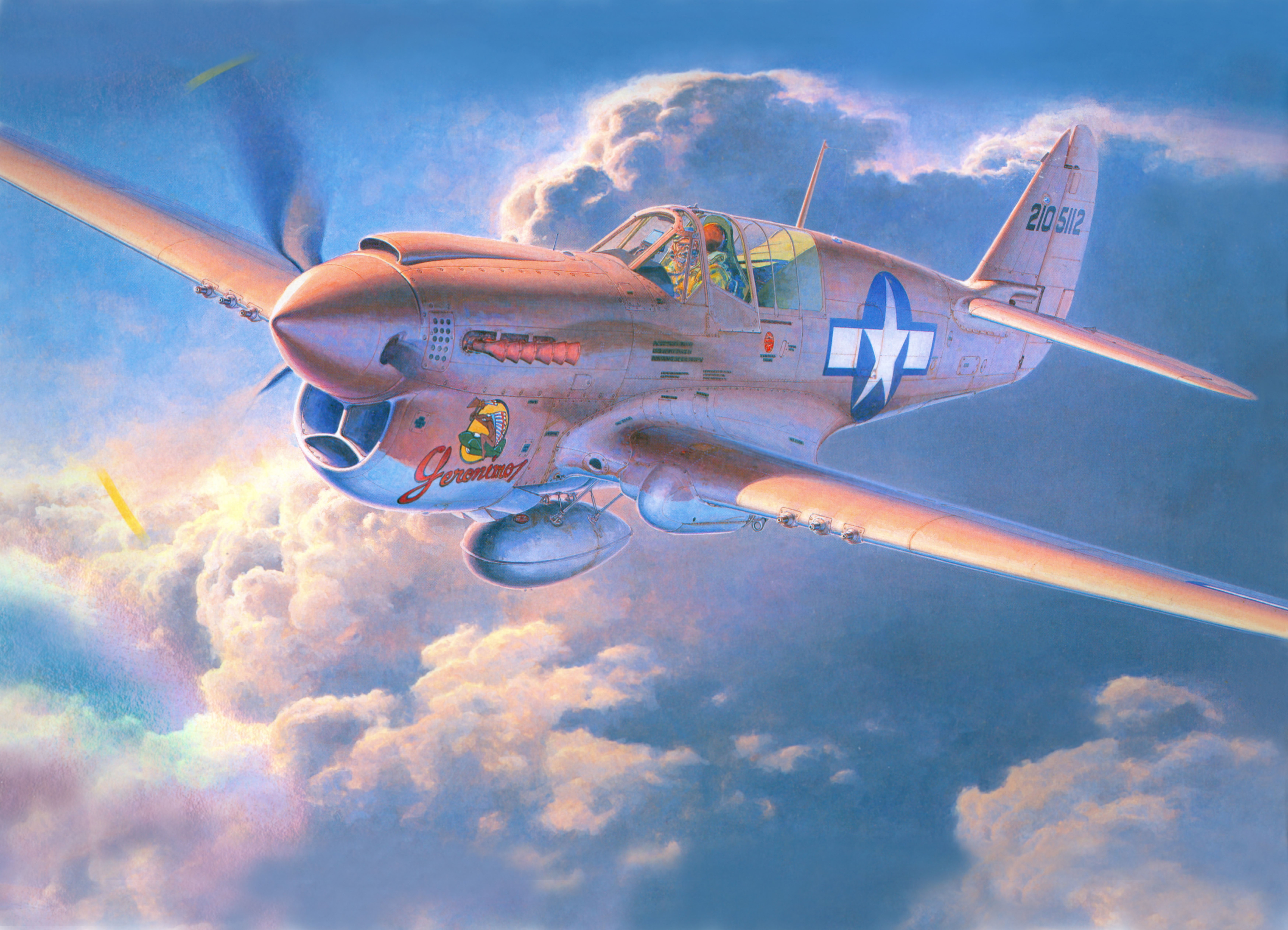 P-40N Airplane "Geronimo" in Flight HD Wallpaper