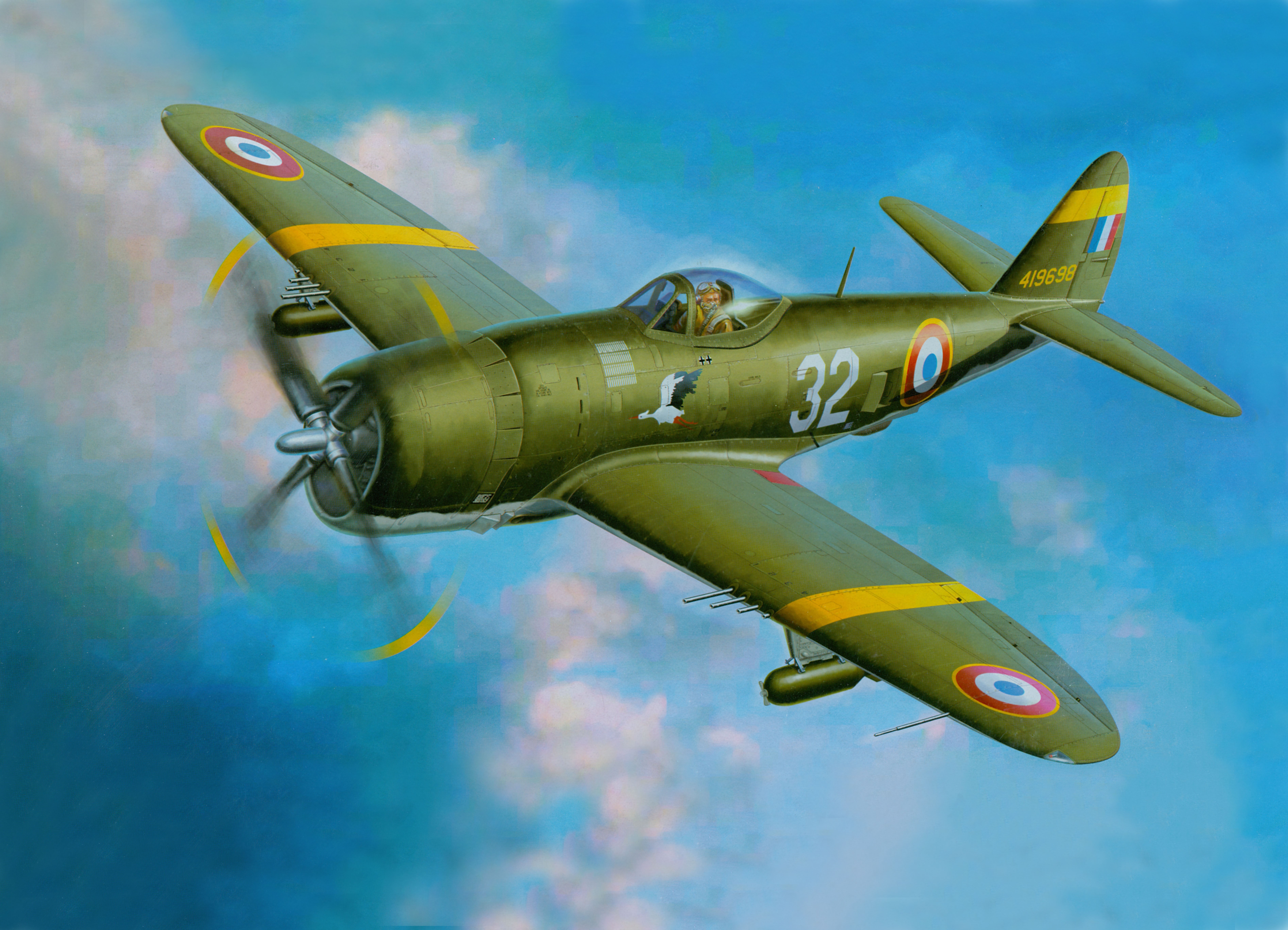 Republic P-47D Thunderbolt "The Jug" in flight HD Wallpaper