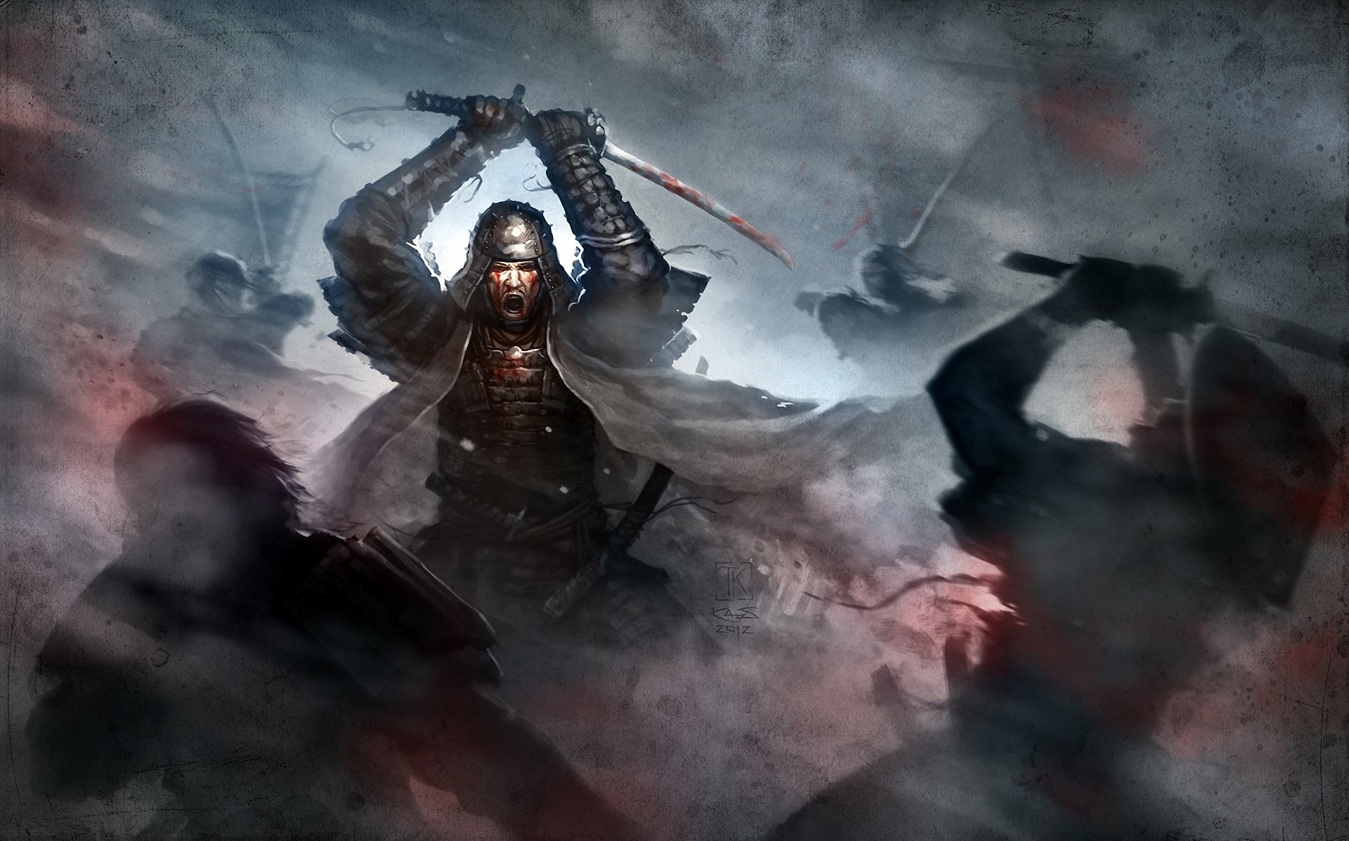 Samurai warrior in battle HD Wallpaper