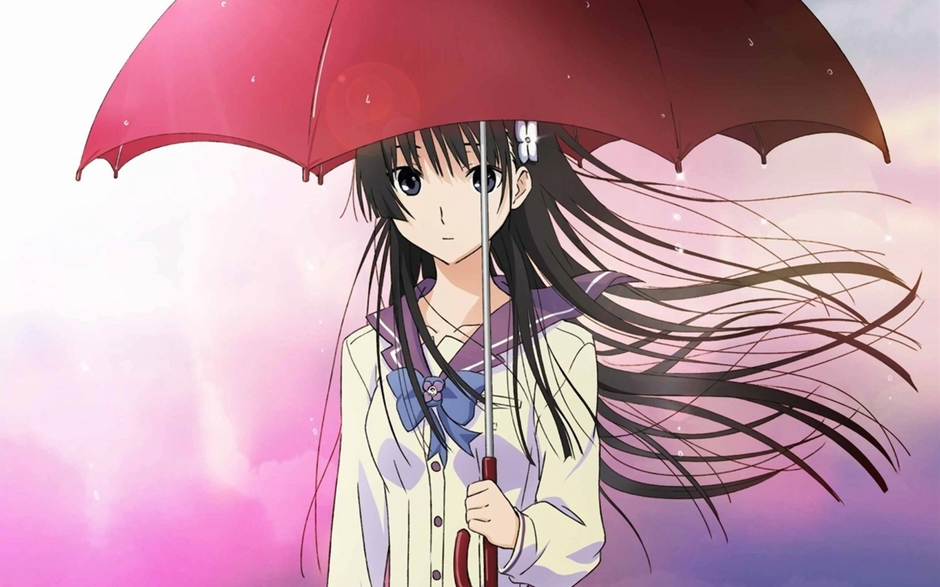 Chihiro Furuya from Sankarea holding an umbrella HD Wallpaper