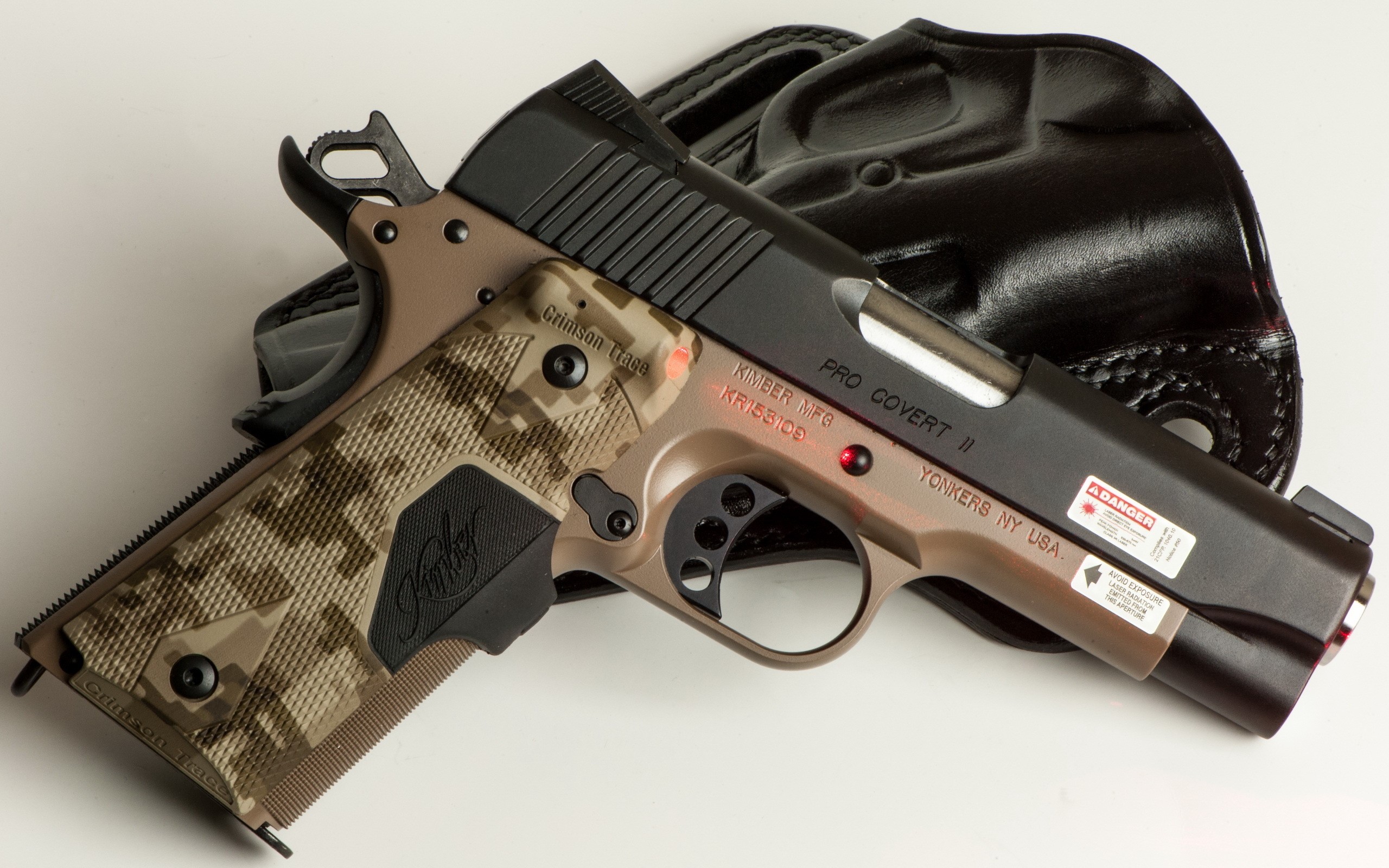 Kimber Pro Covert II pistol with holster HD Wallpaper