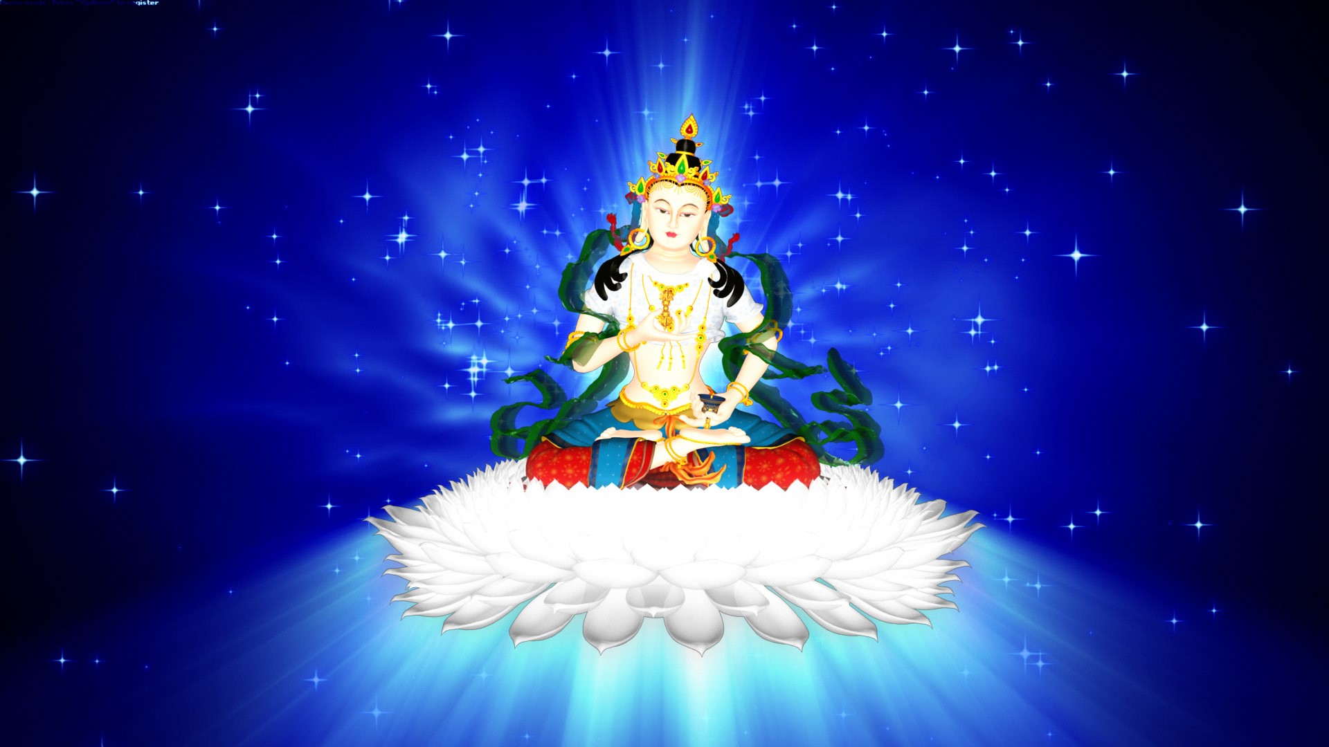 Buddha sitting on a lotus flower HD Wallpaper