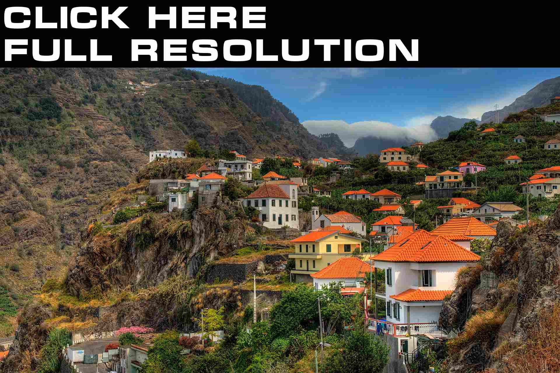 Ribeira Brava village on Madeira island, Portugal HD Wallpaper