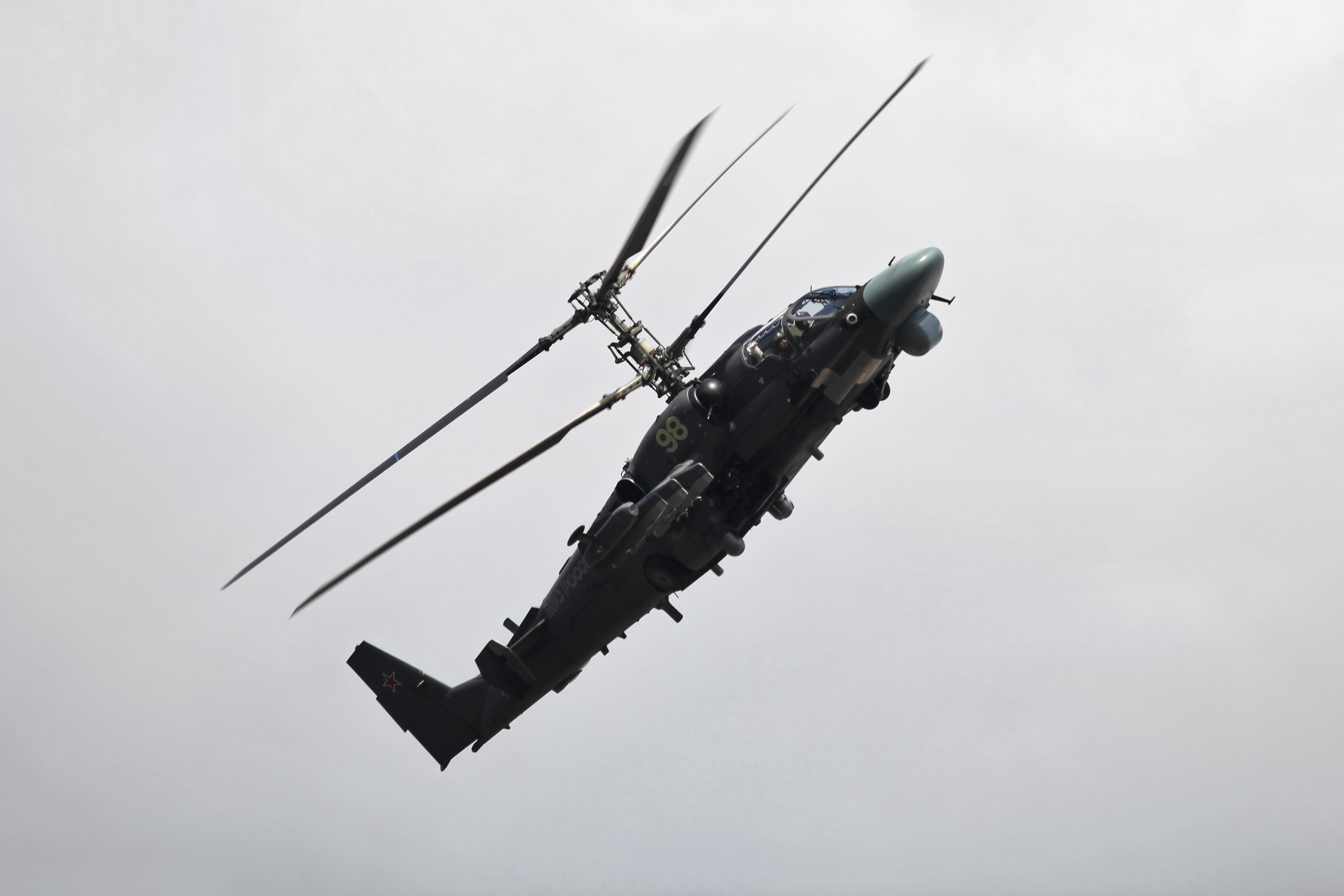 Kamov Ka-52 Alligator attack helicopter in flight HD Wallpaper