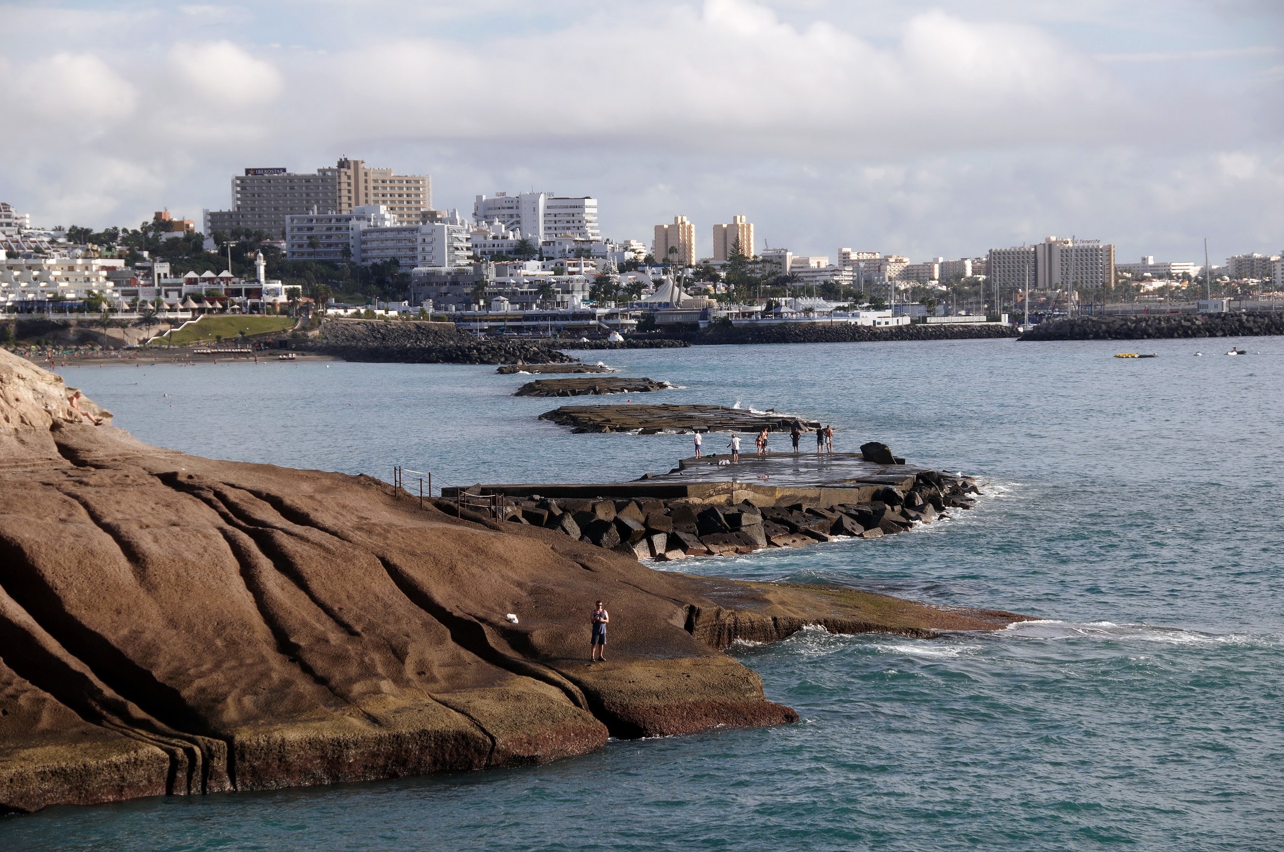 Tenerife Adeje, Spain, Canary Islands coast with buildings HD Wallpaper