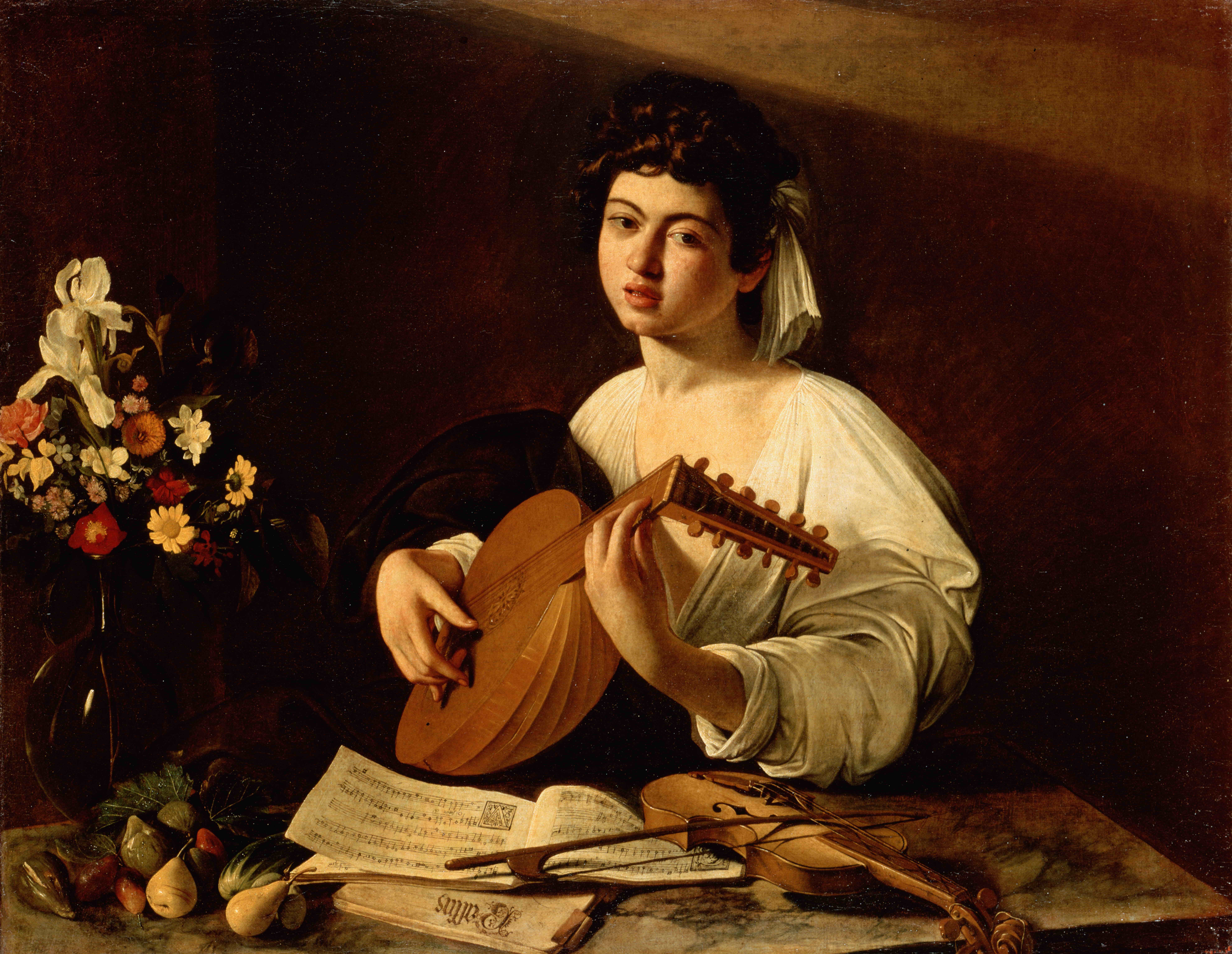 The Lute-Player by Michelangelo Merisi da Caravaggio HD Wallpaper