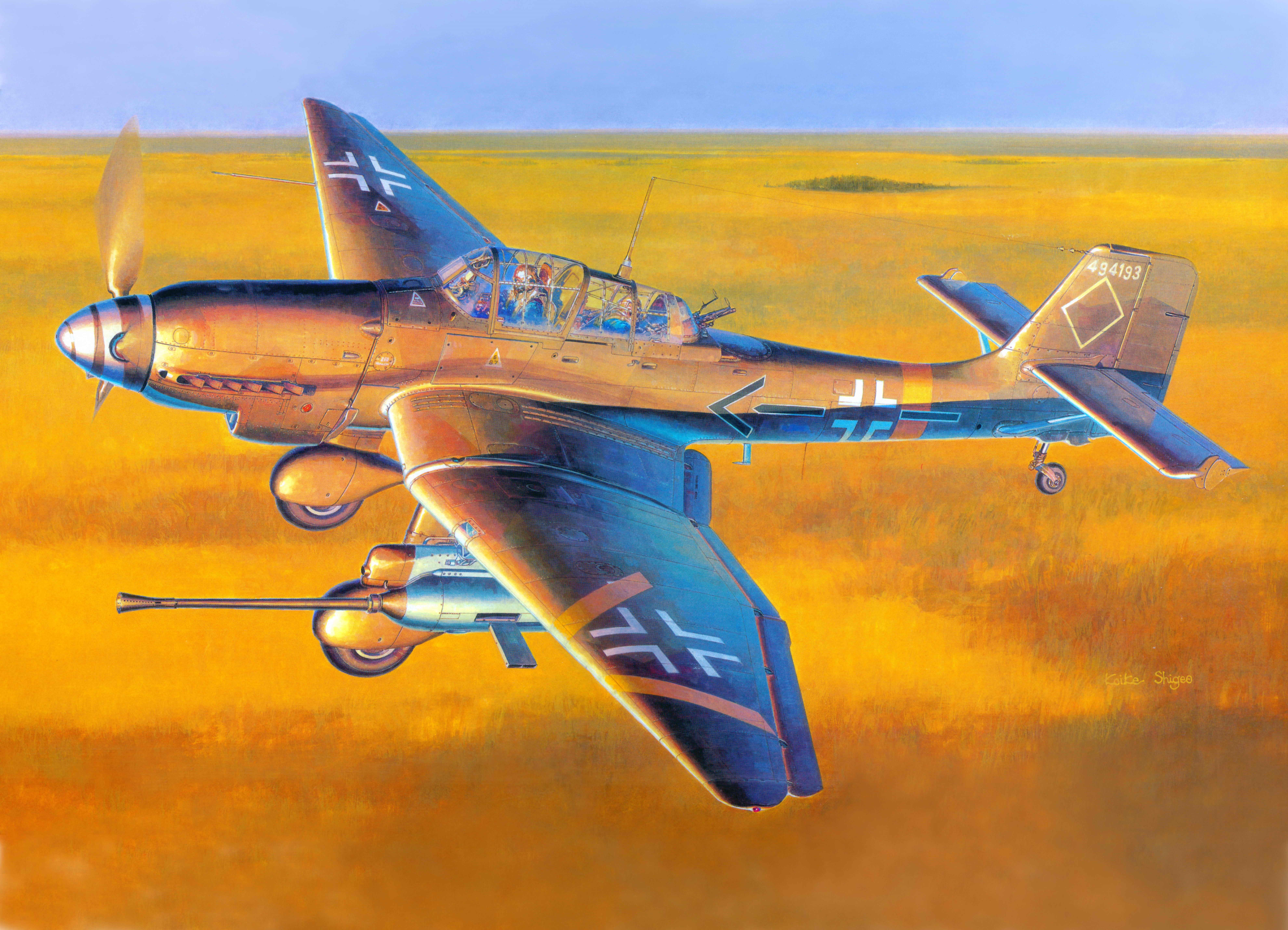 Ju-87G-2 Airplane Painting Art HD Wallpaper