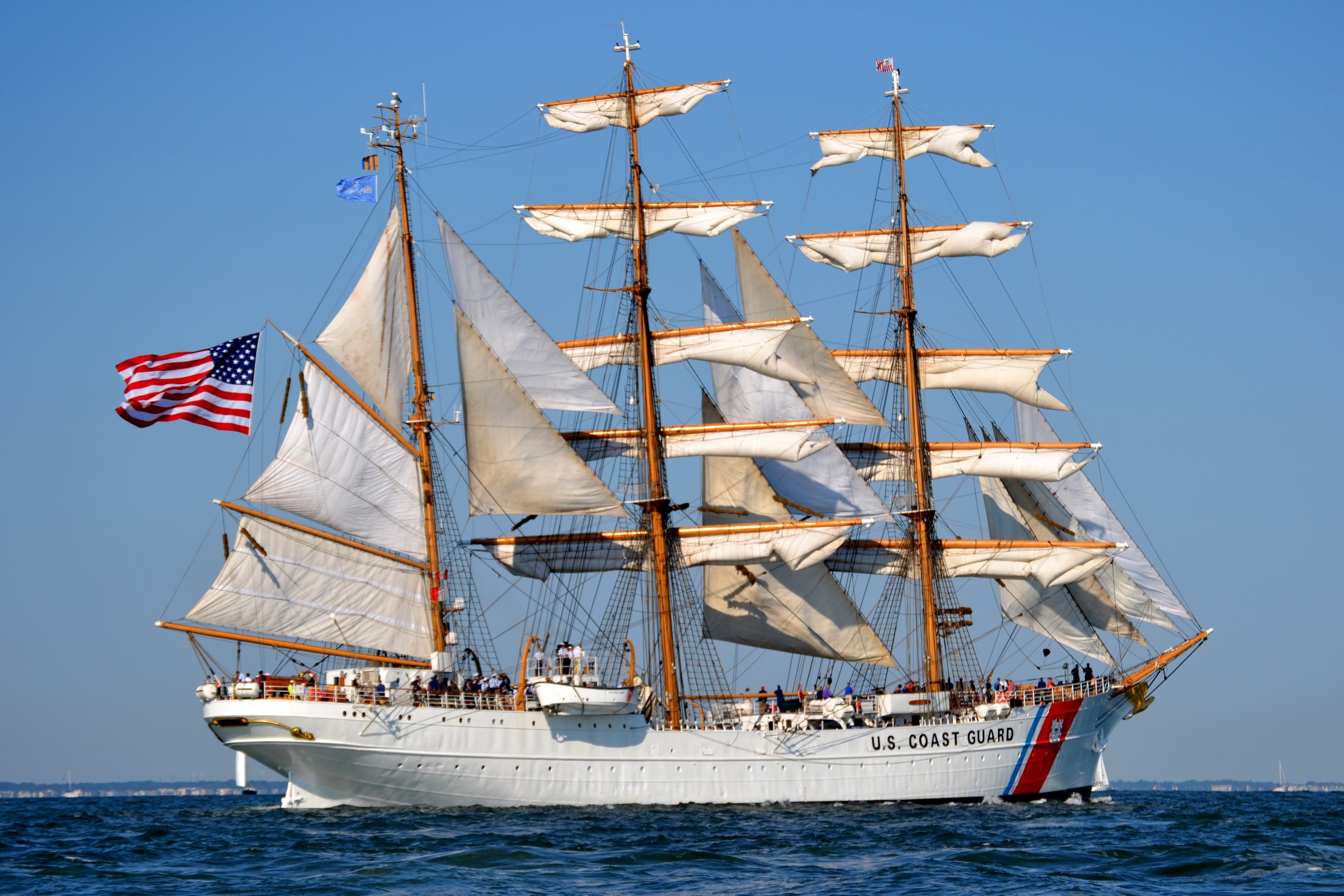 US Coast Guard Tall Ship Sailing HD Wallpaper