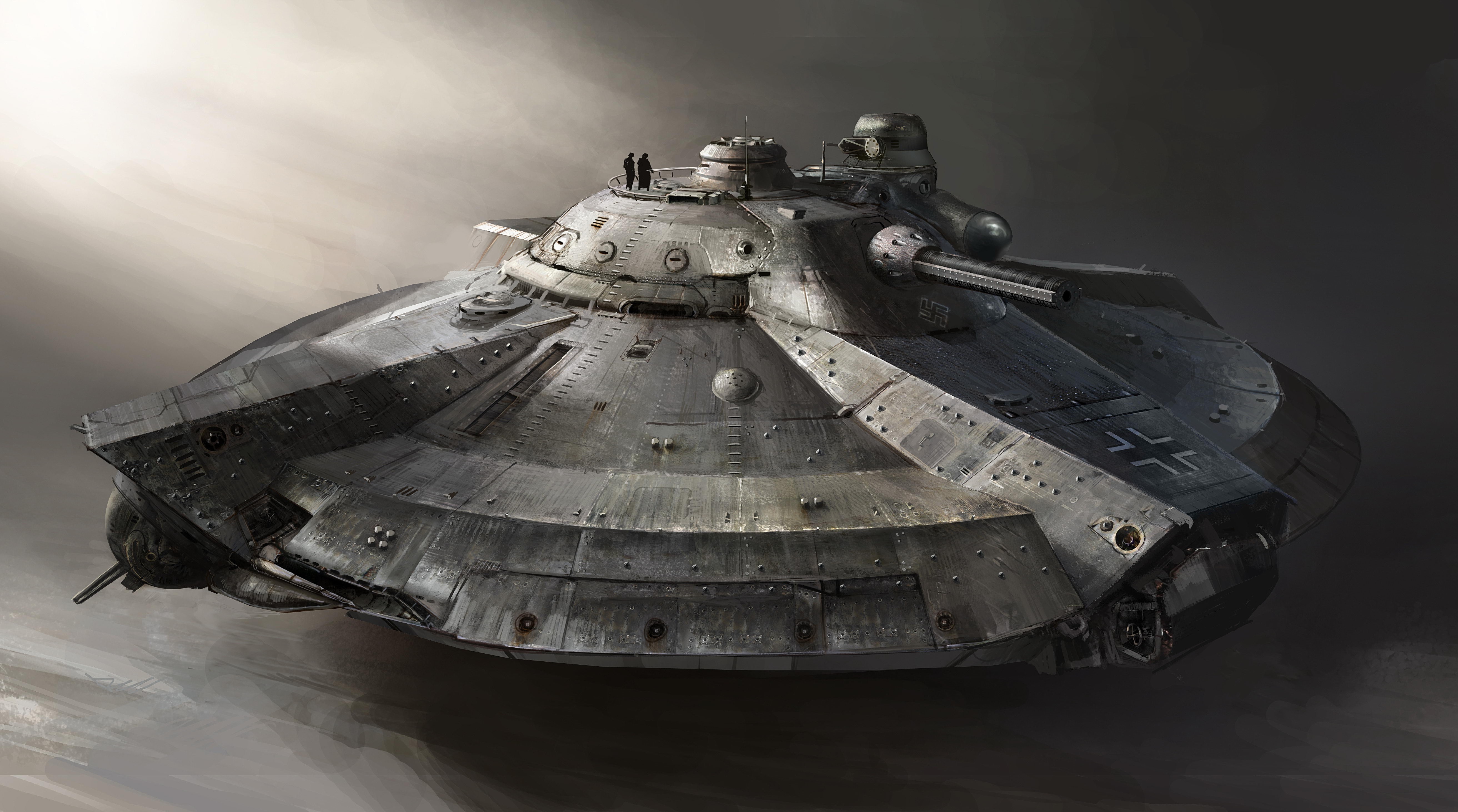 German flying saucer with cannons HD Wallpaper