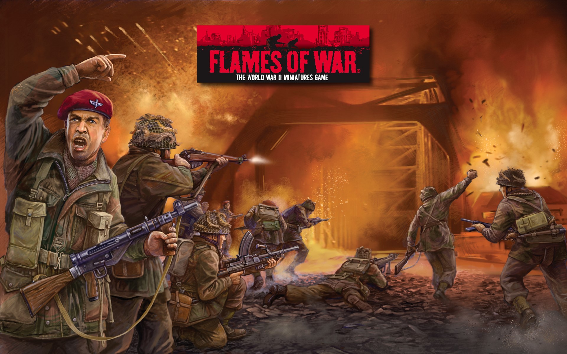 Flames of War World War II Miniatures Game soldiers in battle HD Wallpaper