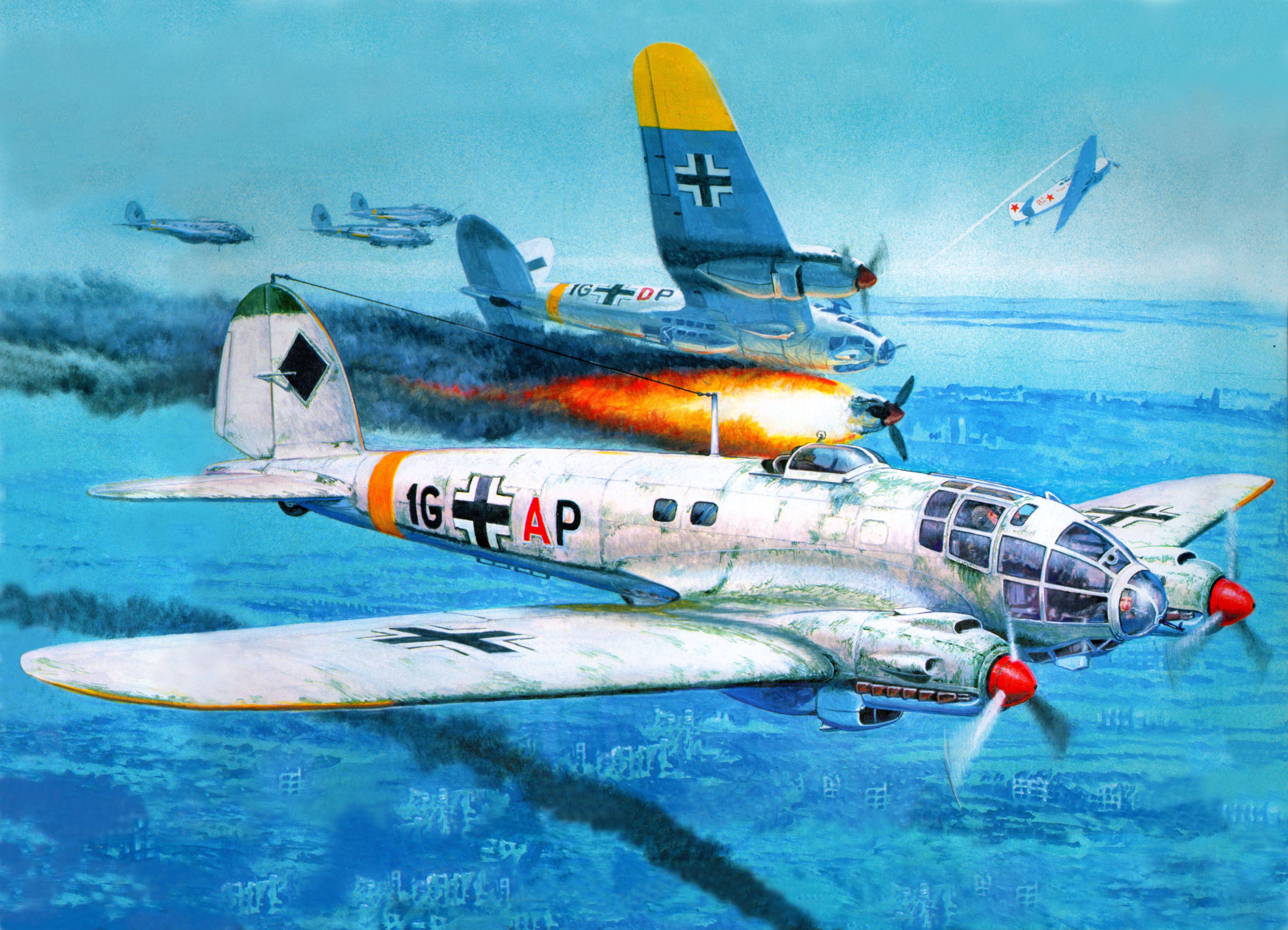 German Bombers in Flight HD Wallpaper