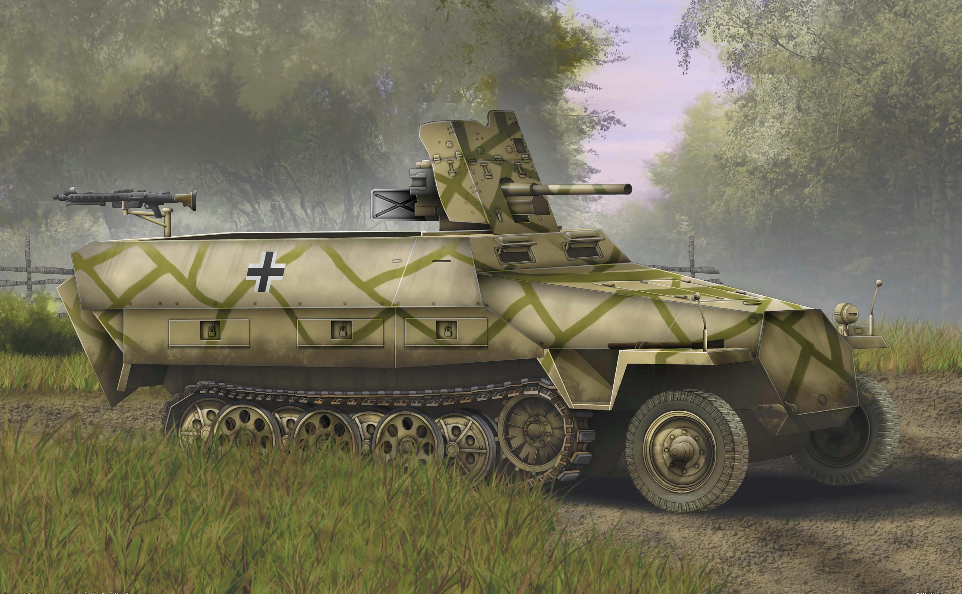 Sd.Kfz.251/10 Ausf. D half-track armored vehicle HD Wallpaper