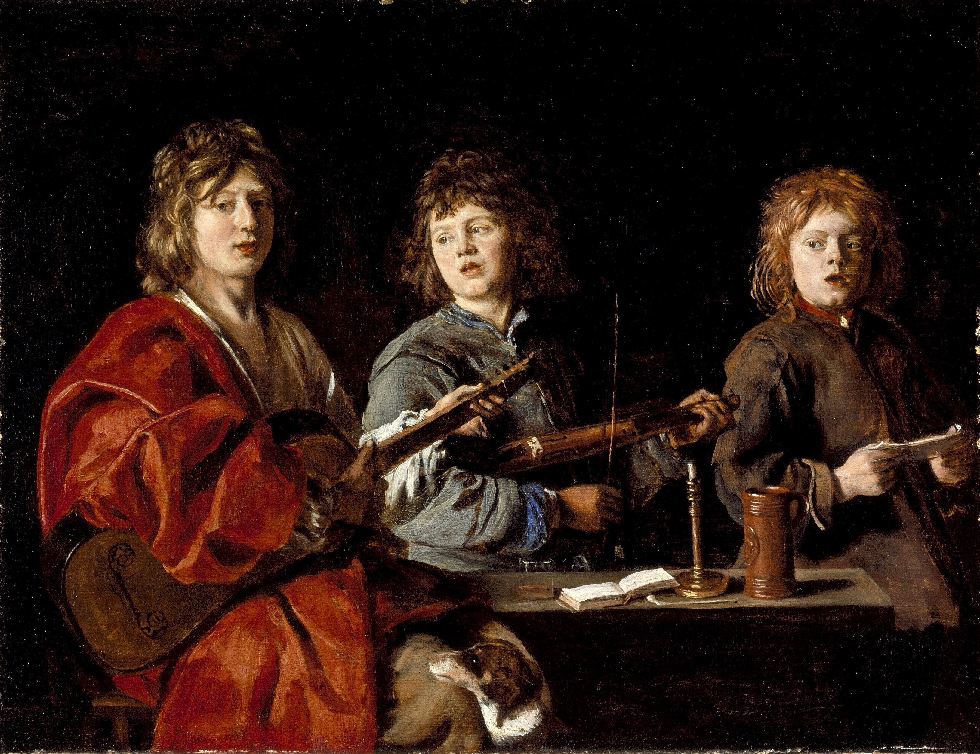 Three Young Musicians by Antoine Le Nain HD Wallpaper
