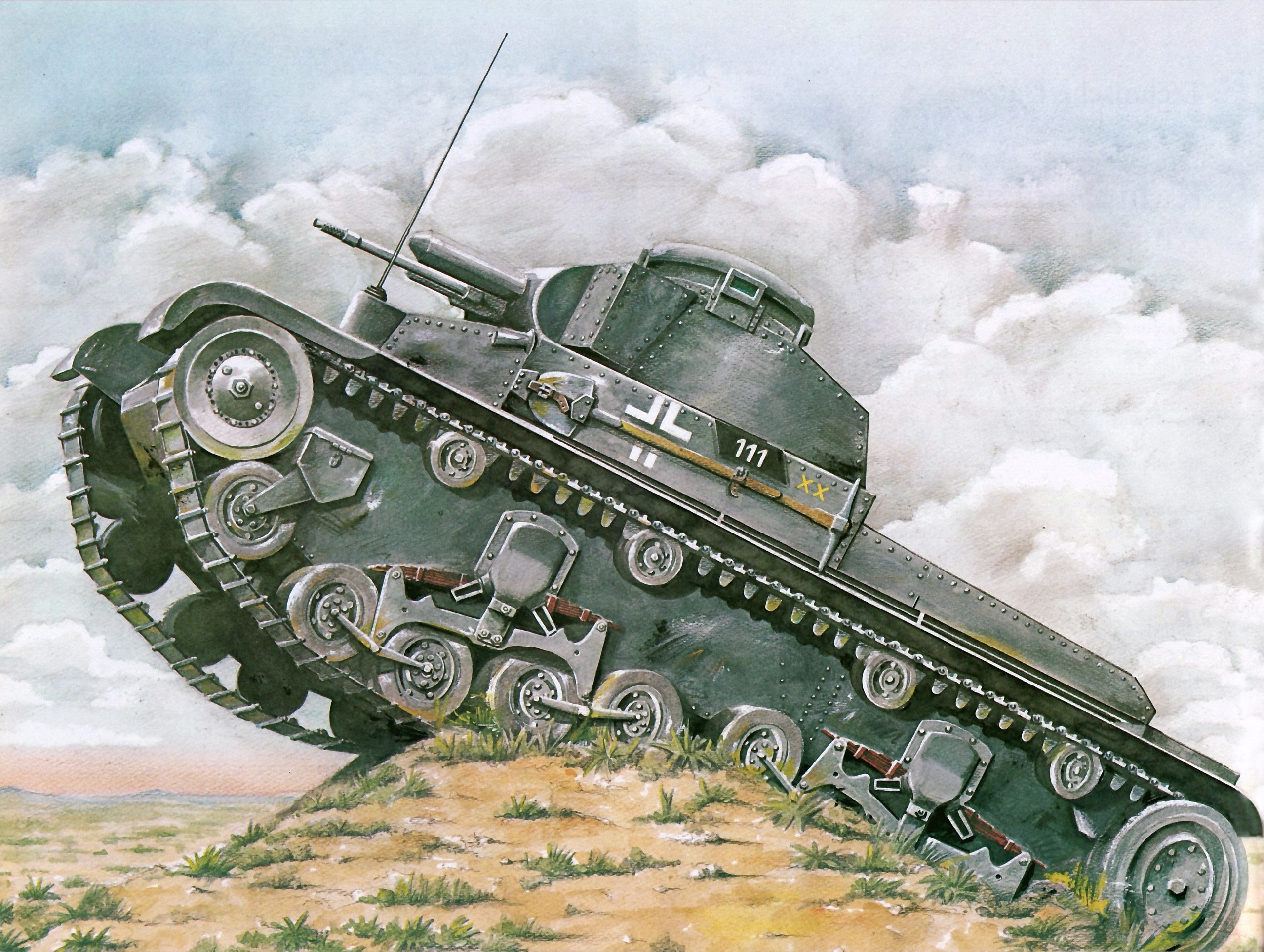German Panzer 35(t) tank on a hill HD Wallpaper