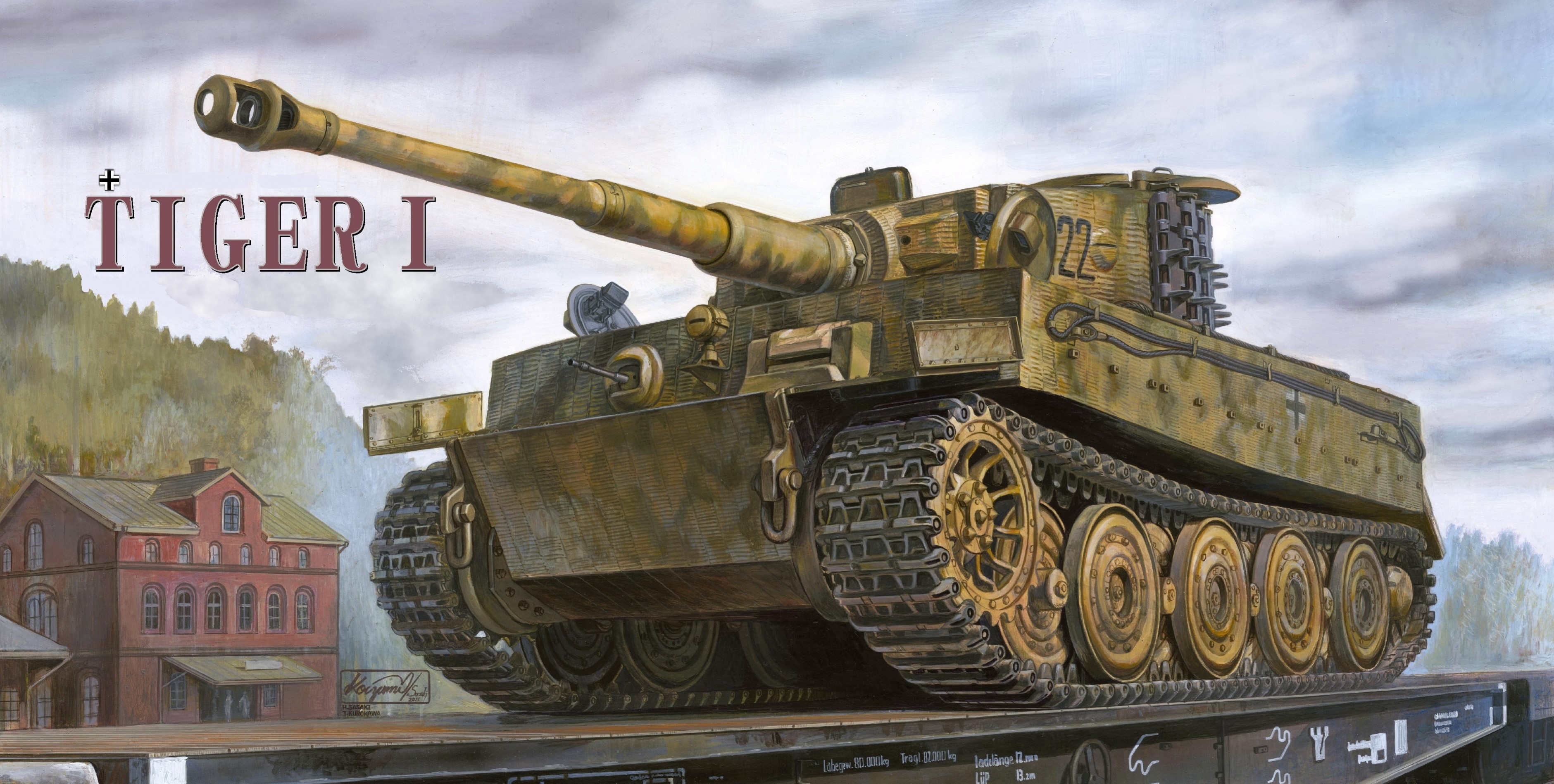 Tiger I tank on a train car HD Wallpaper