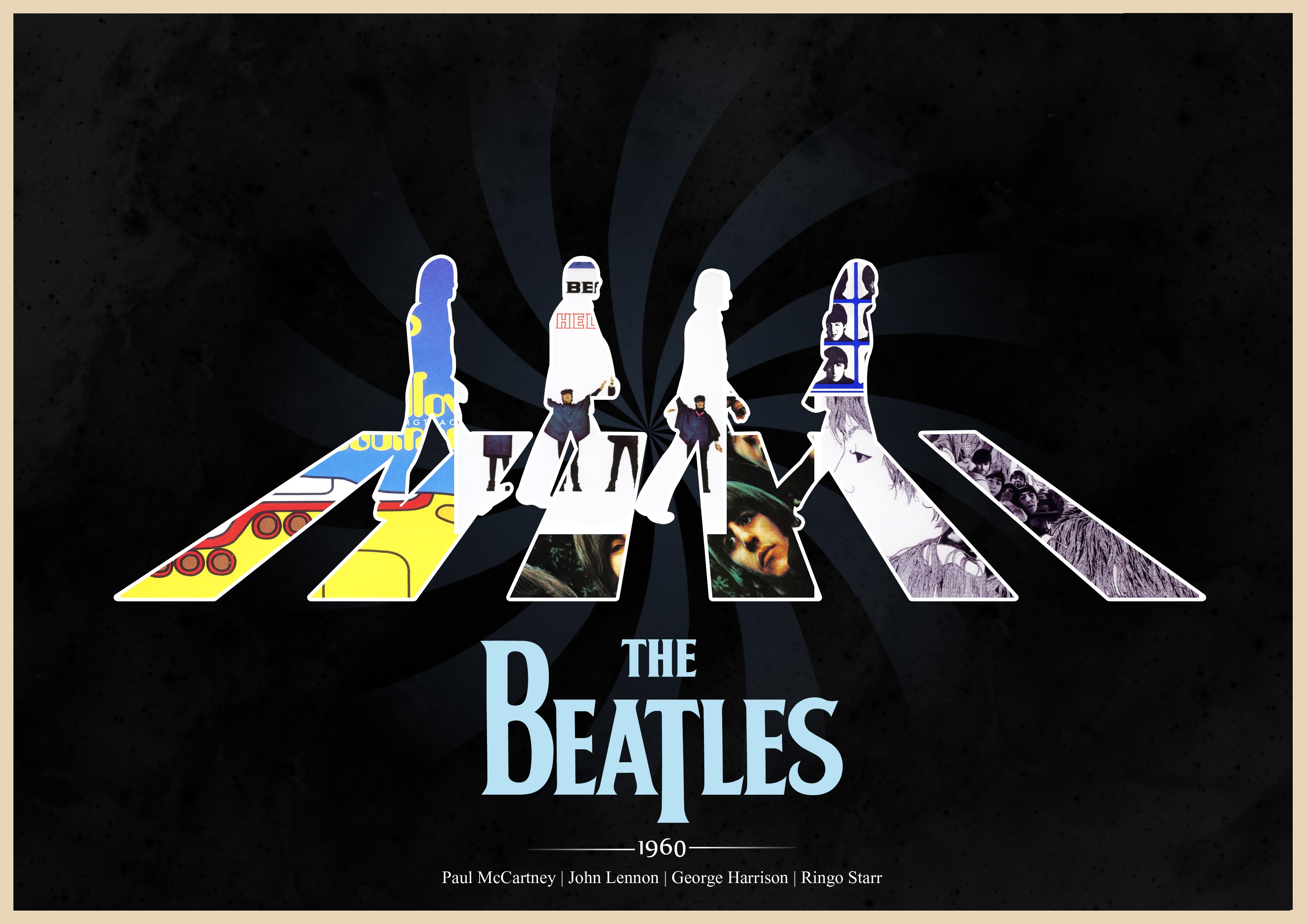 The Beatles Abbey Road Album Cover Art HD Wallpaper