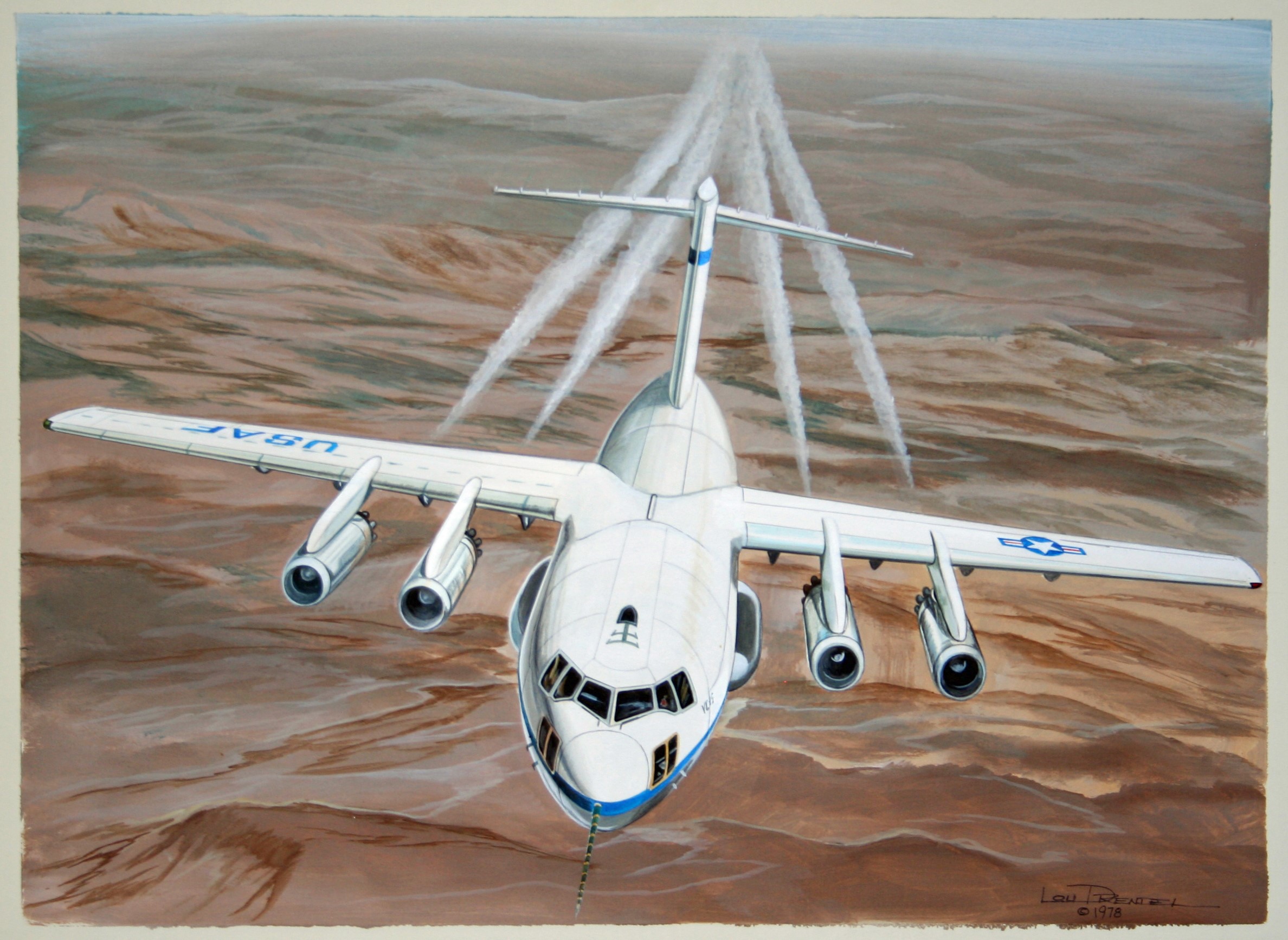 Painting of a USAF C-17 Globemaster III aircraft HD Wallpaper