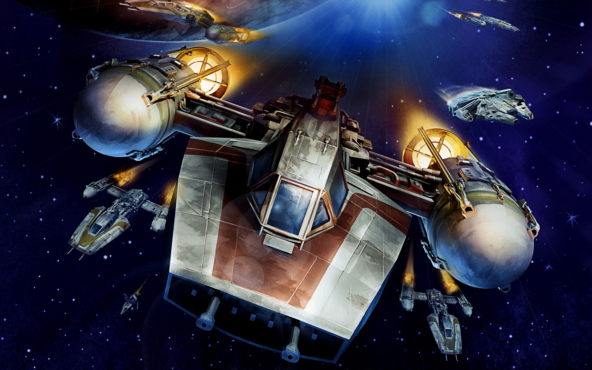 Star Wars ships in space HD Wallpaper