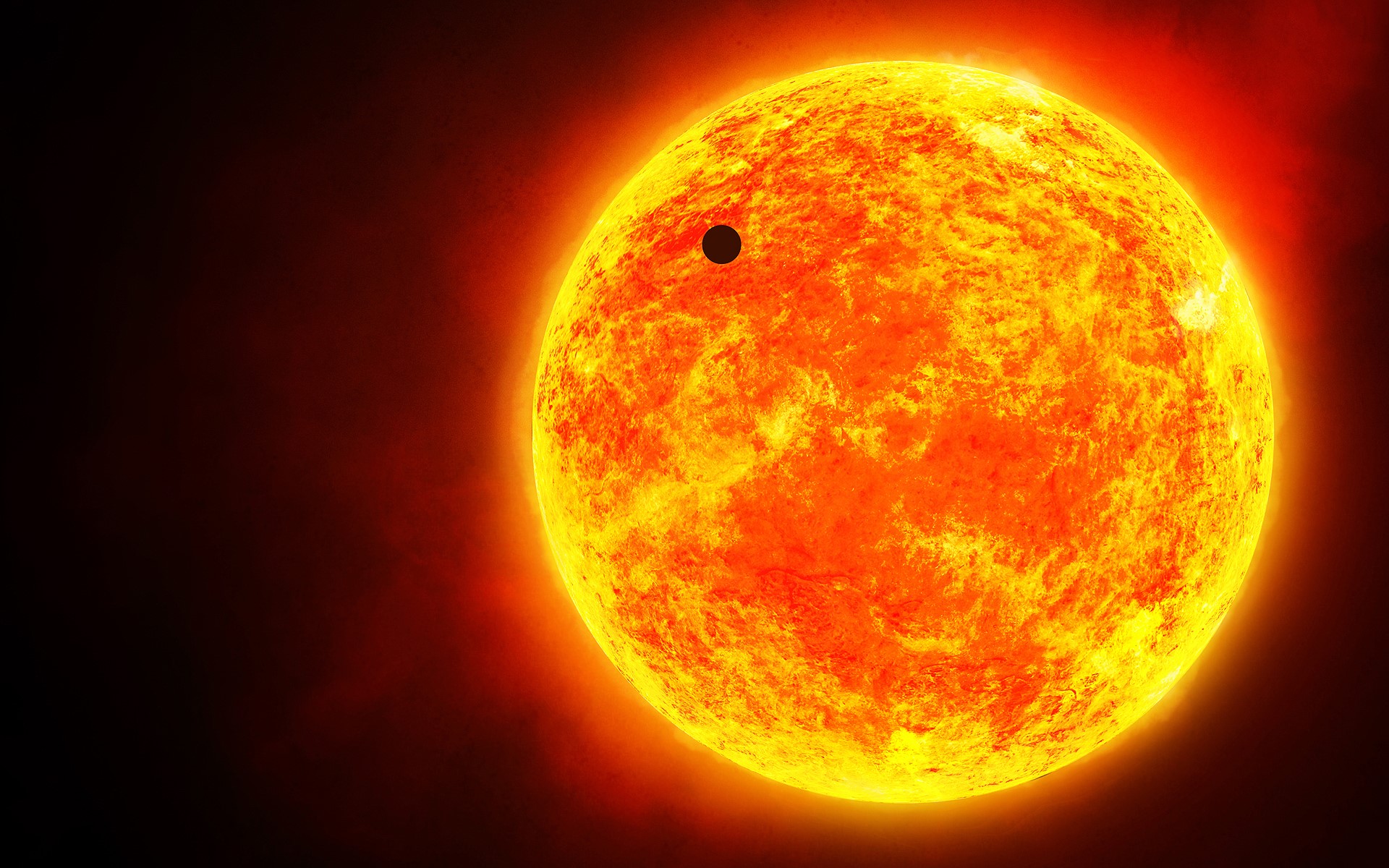 Planet transiting the Sun HD Wallpaper