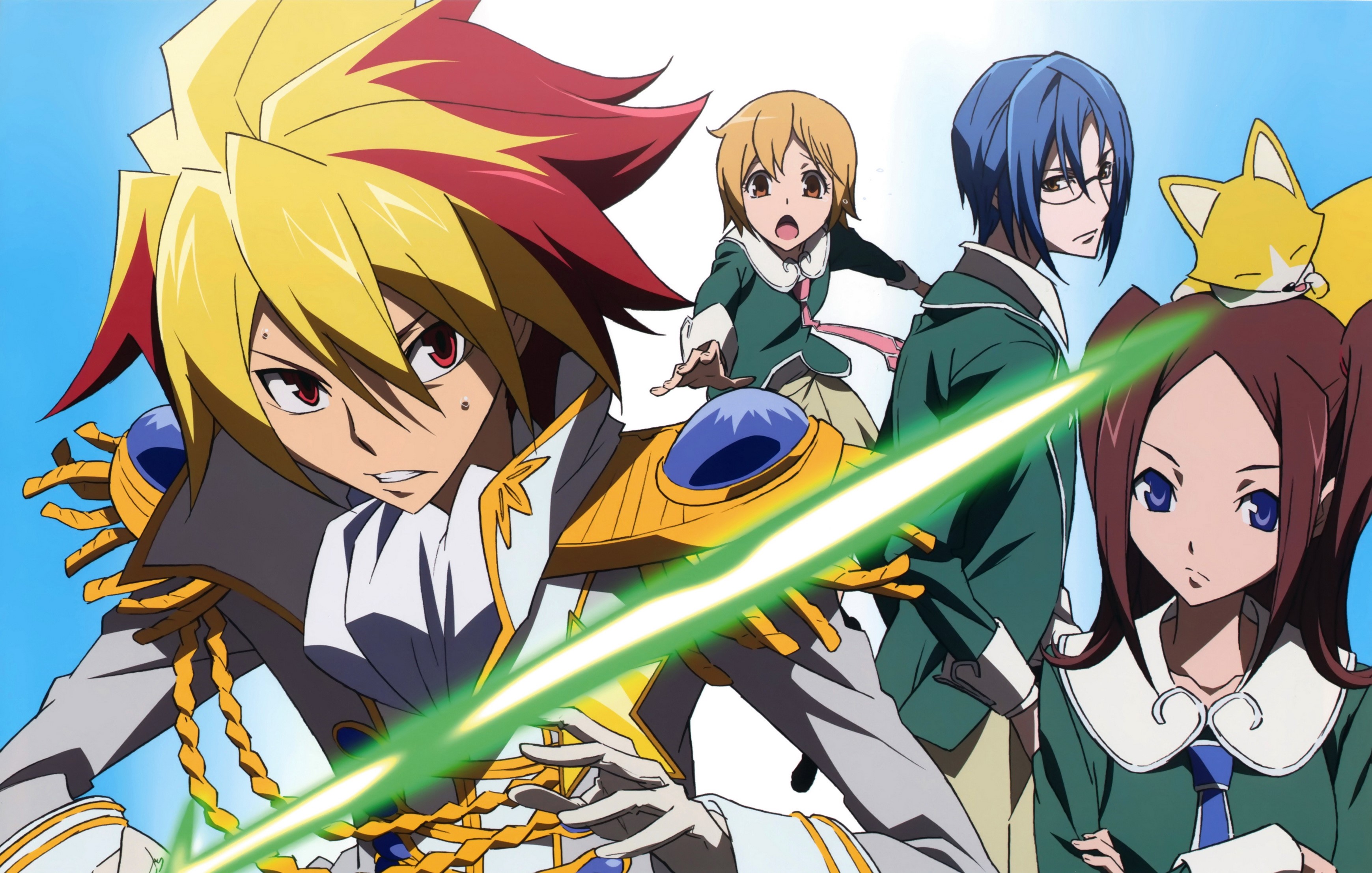 Star Driver: Kagayaki no Takuto characters with green energy sword HD Wallpaper
