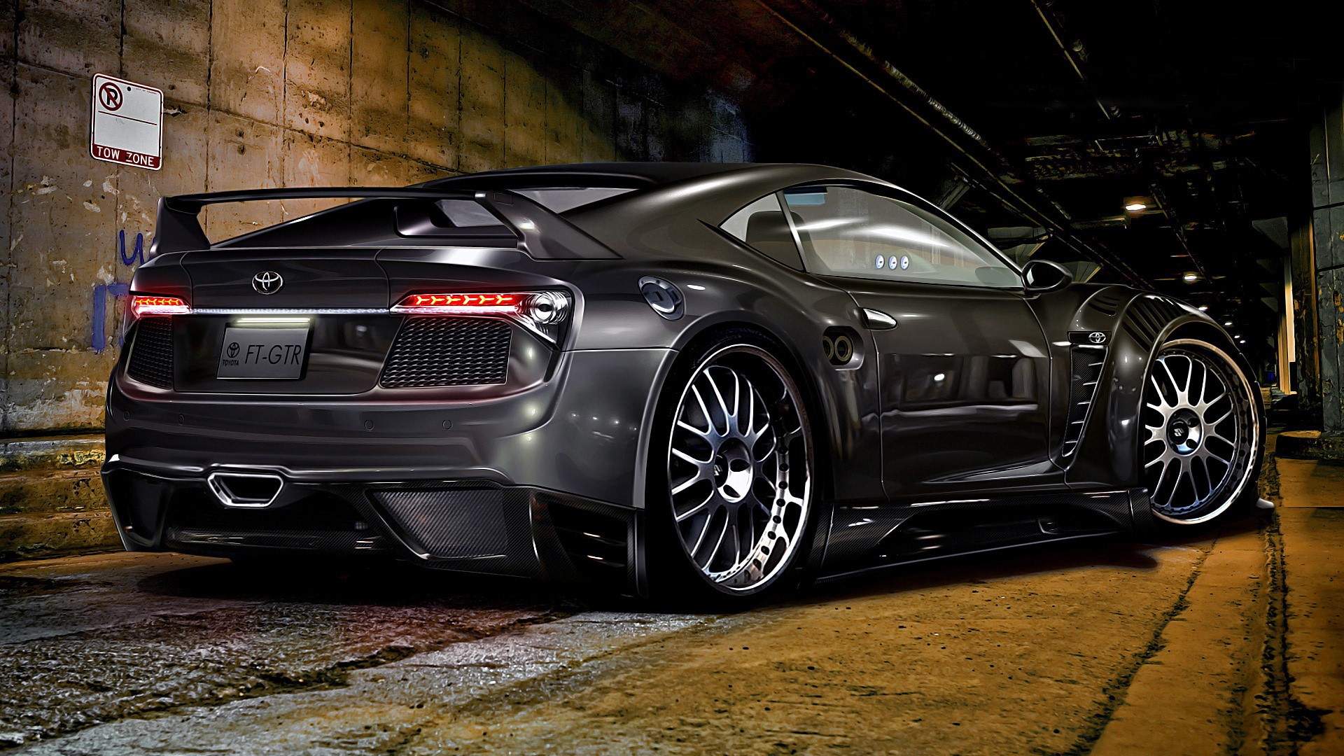 Toyota FT-GTR Sports Car in Tunnel HD Wallpaper