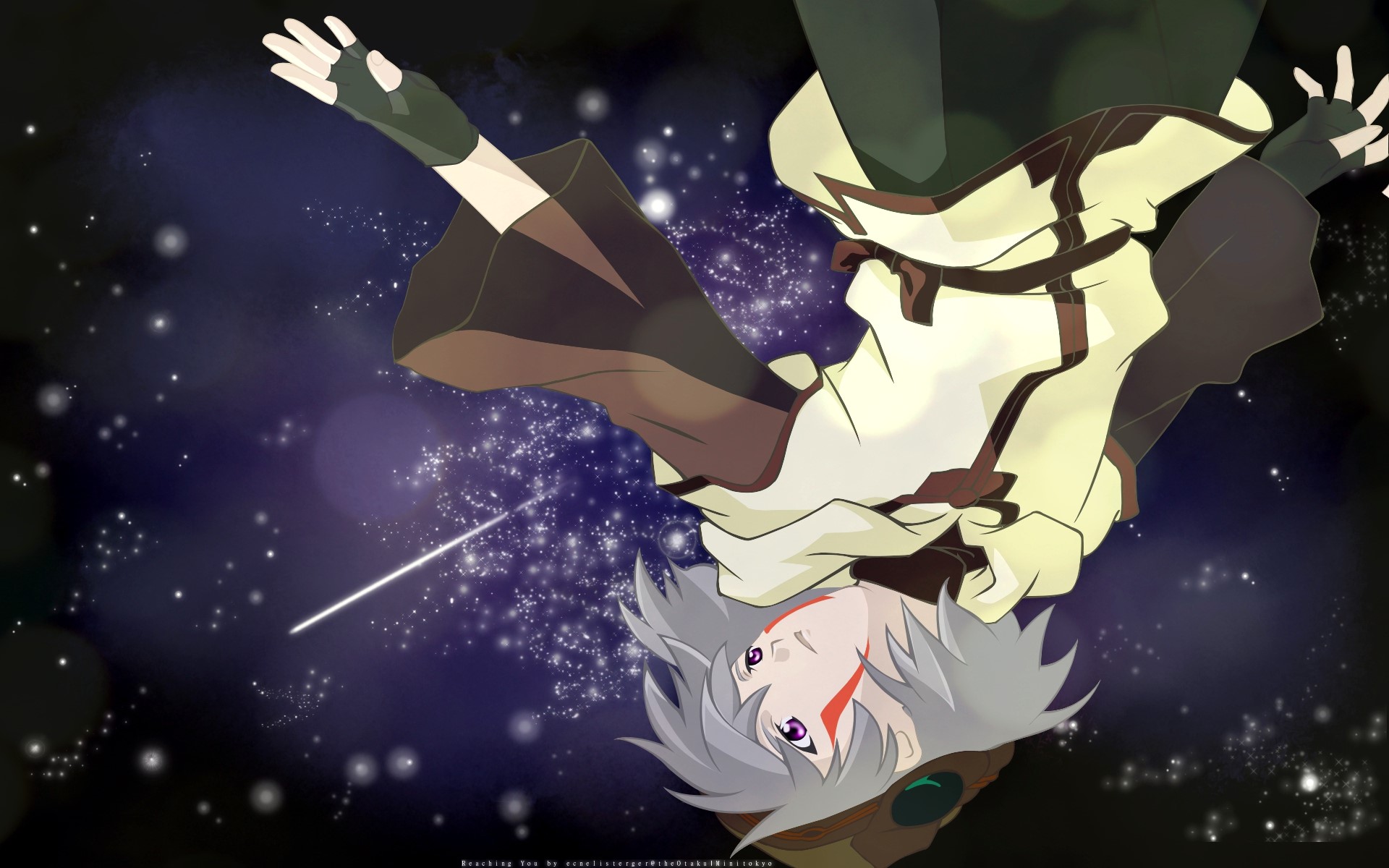 Anime young man in space HD Wallpaper