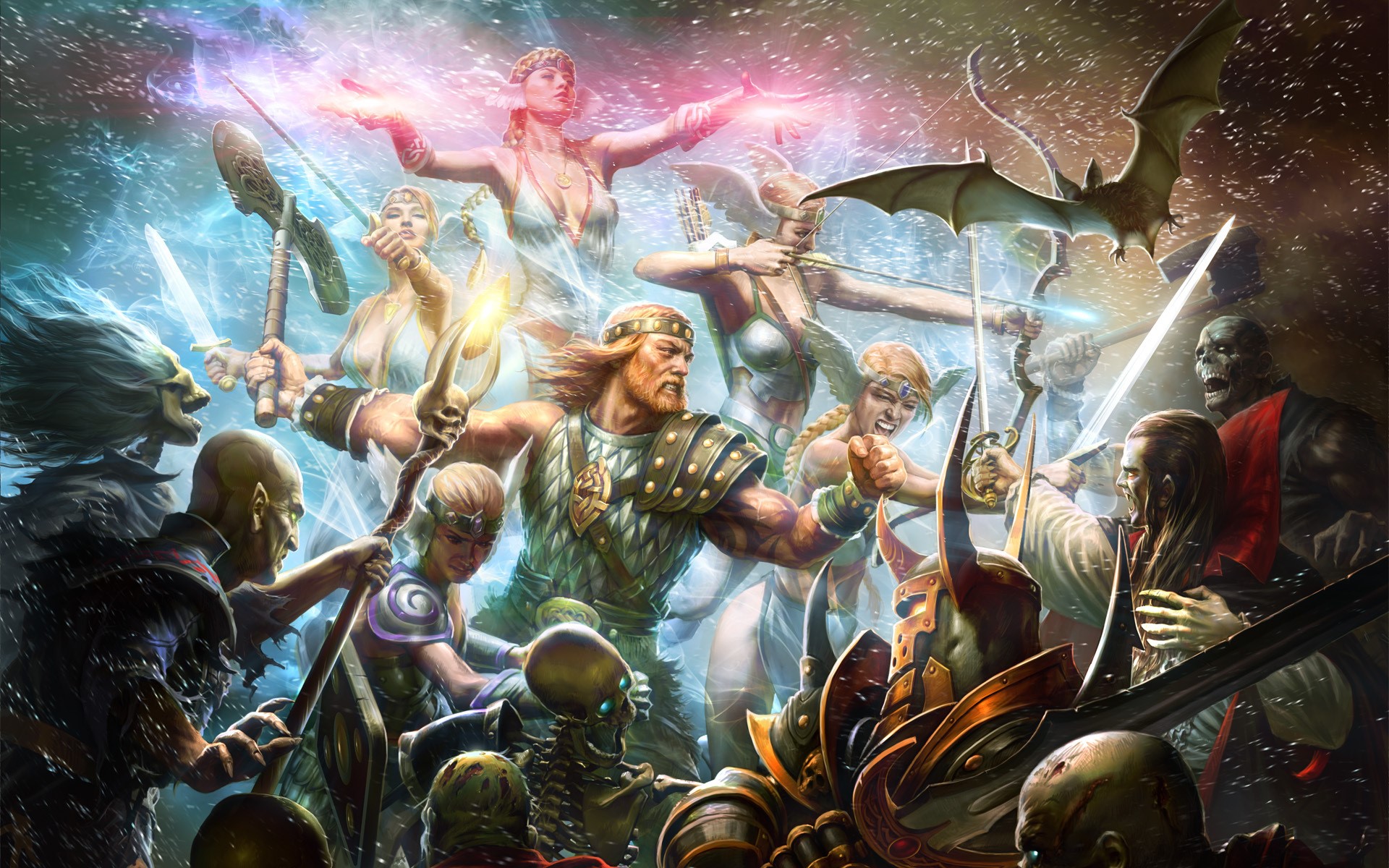 King's Bounty characters in battle HD Wallpaper