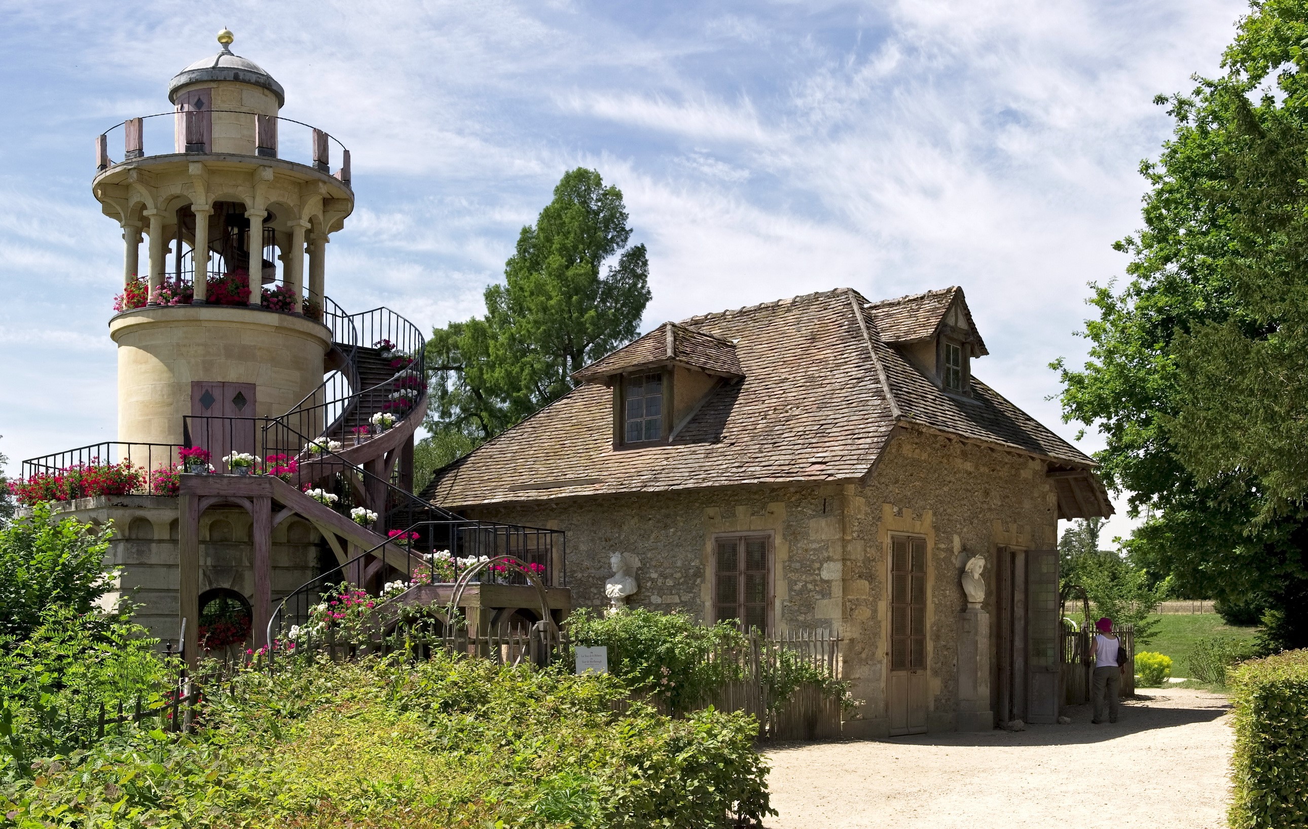 Tower and house in France HD Wallpaper