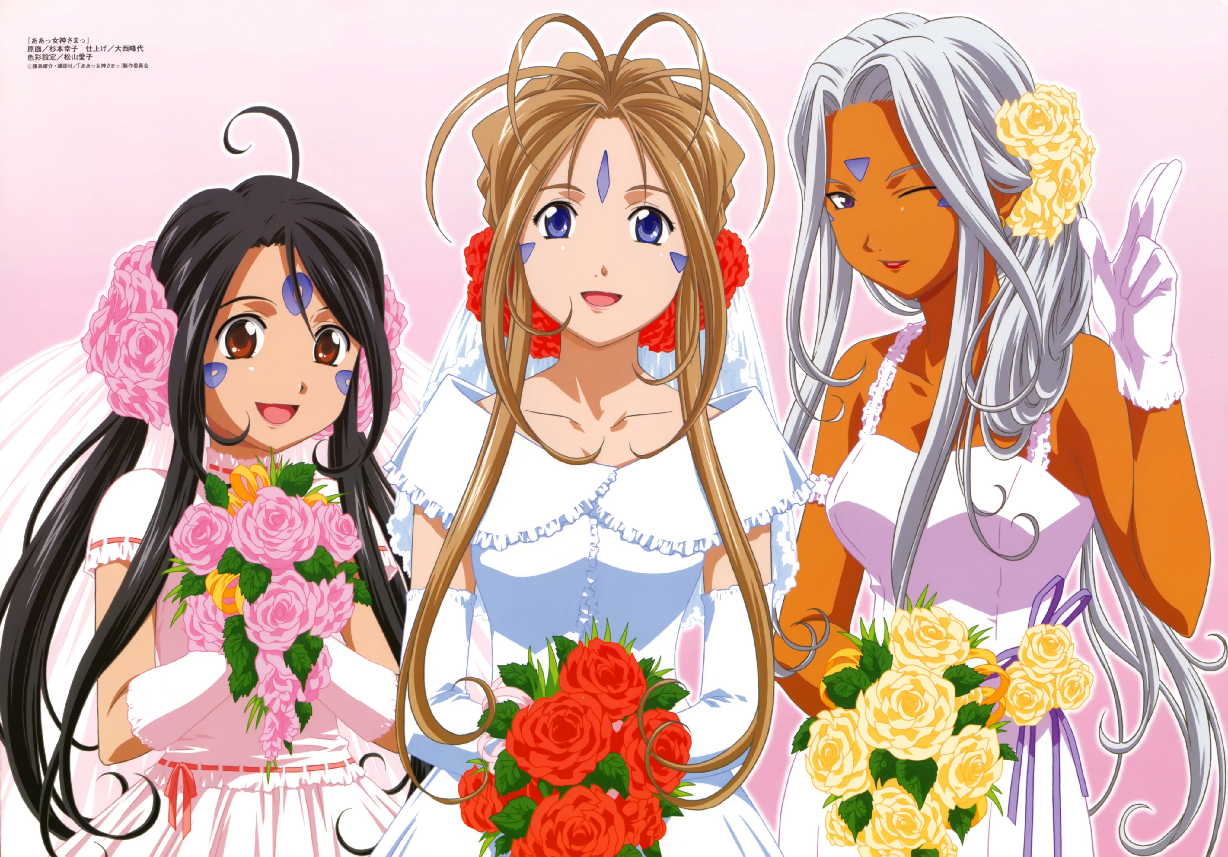 Three brides from Ah! My Goddess HD Wallpaper