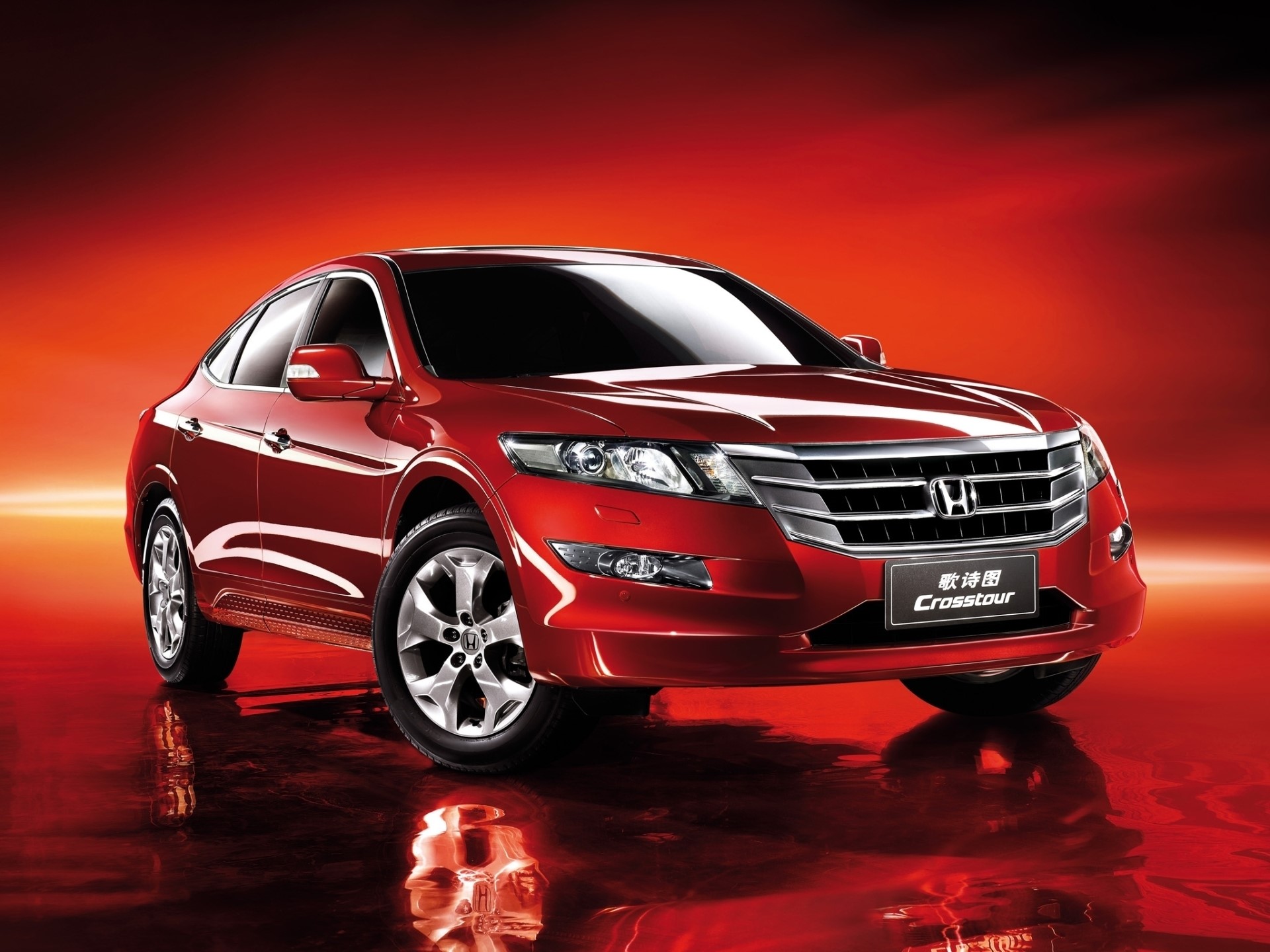 Red Honda Crosstour car HD Wallpaper